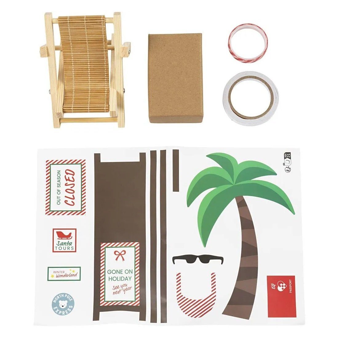 creativ company Kreativset 977479, Im Urlaub, Bastelset Wichteltür Mini - DIY Dekoration