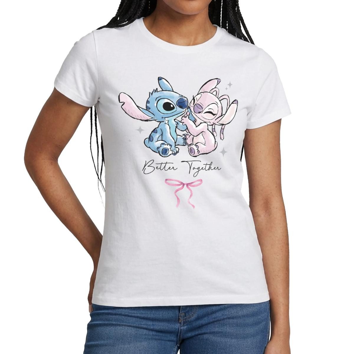 Spreadshirt T-Shirt Lilo & Stitch, Angel Und Stitch Better Together Frauen T-Shirt (1-tlg)