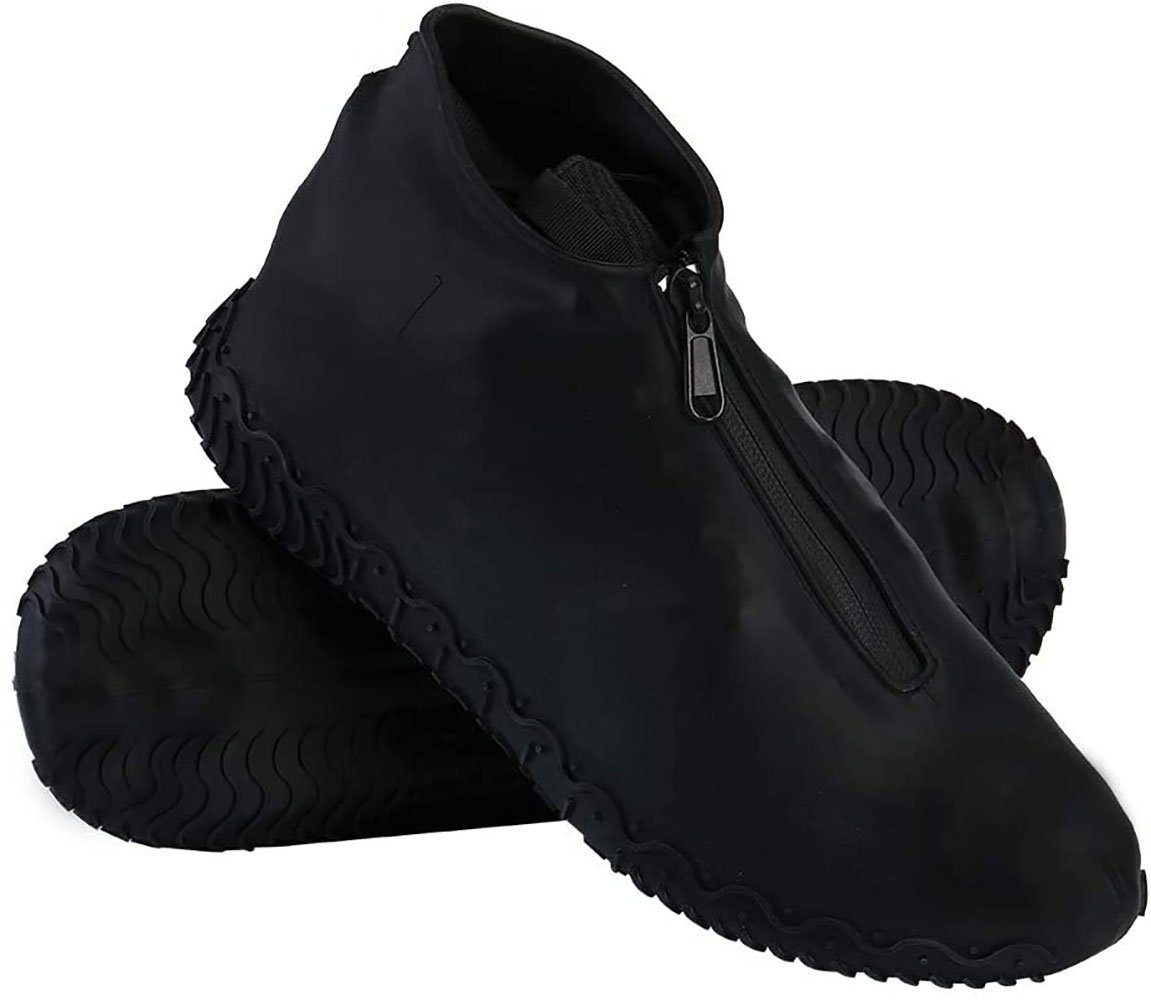 Schwarz Schuh-Überzieher rutschfeste Regen-Schuhe Silikon Überschuhe wasserdicht 