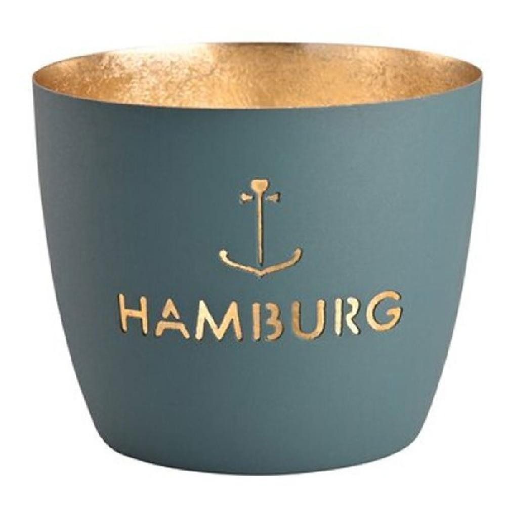 Giftcompany Windlicht Windlicht Madras Hamburg Anker Windsor Blue Gold günstig online kaufen