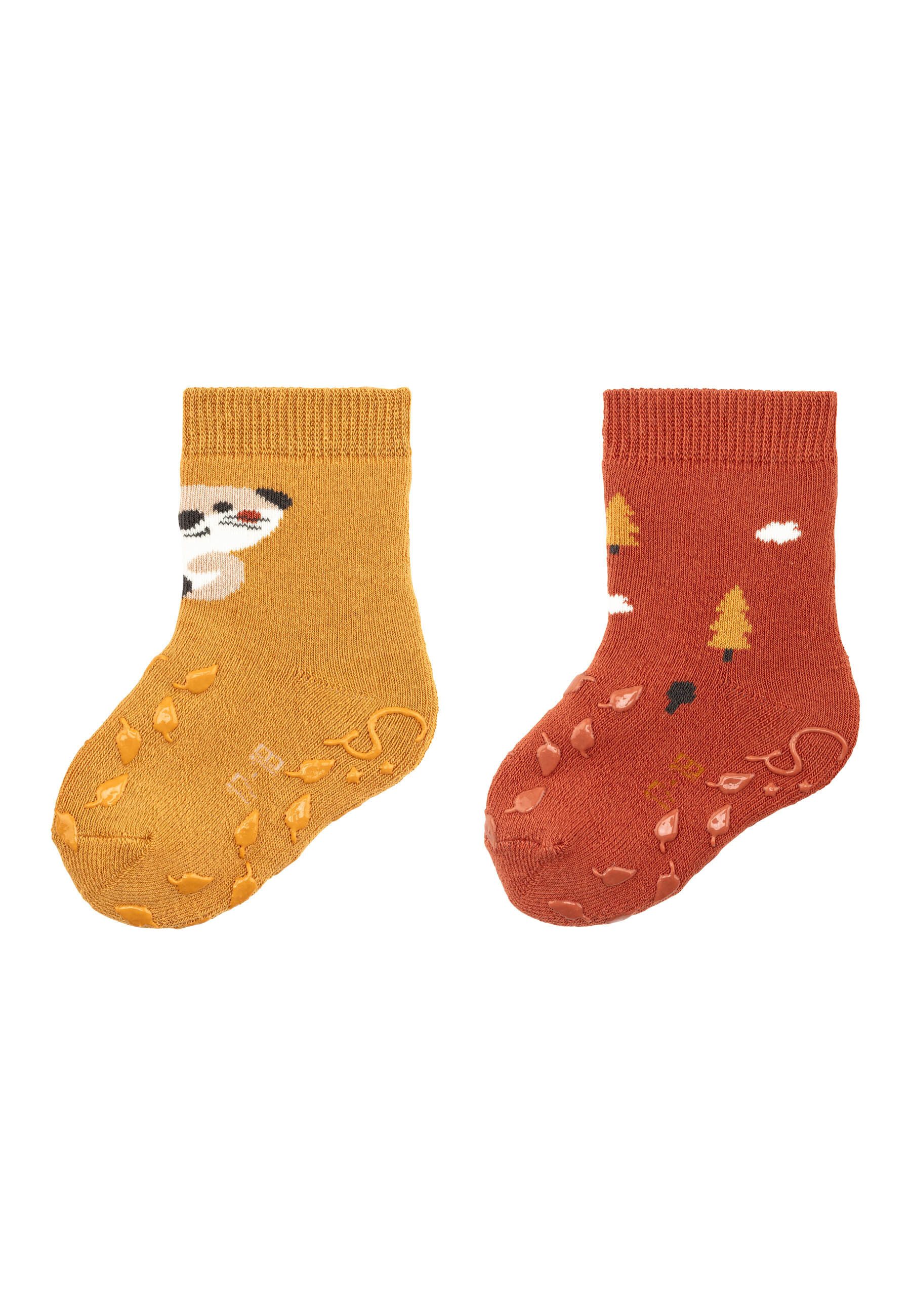 Basicsocken ABS Krabbelsocken Biber, 2er-Pack