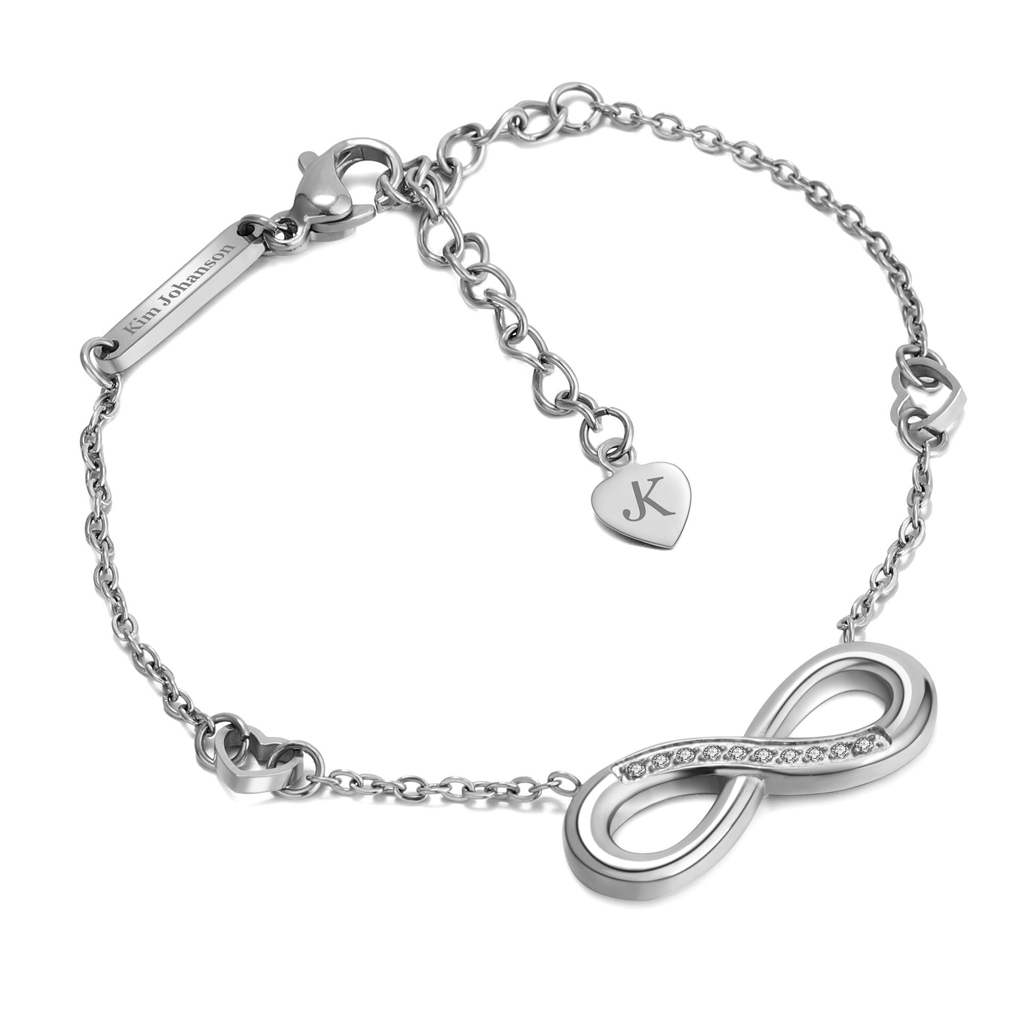 Kim Johanson Armband Infinity aus Edelstahl (1-tlg), mit funkelnden Zirkoni günstig online kaufen