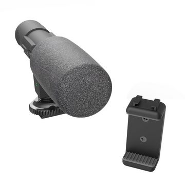 DigiPower Richtmikrofon Shotgun-Mikrofon, Smartphone-Halterung, Nierencharakteristik, 30-18KHz