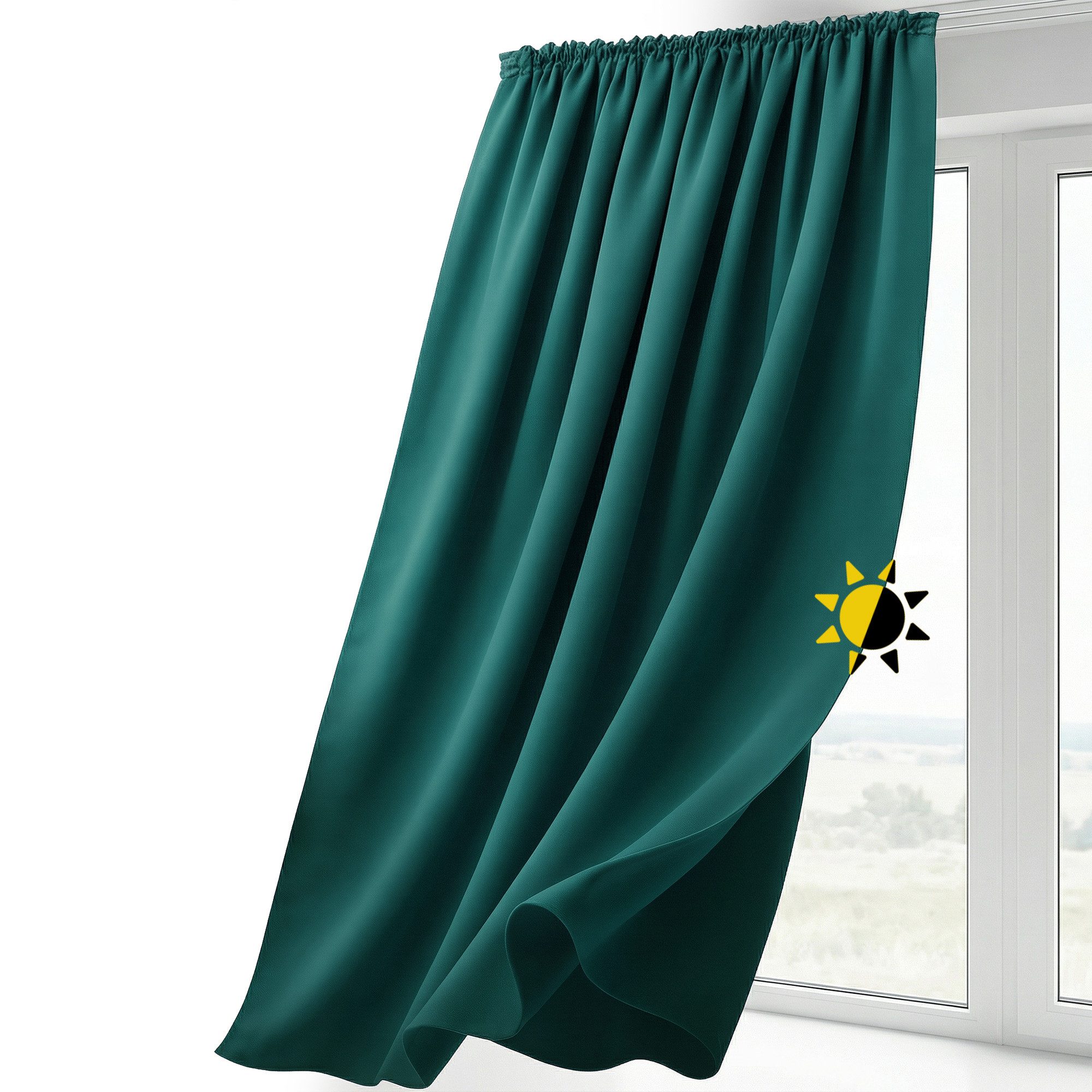 Beautex Verdunkelungsvorhang Verdunkelungsgardine Kräuselband Vorhang blickdicht abdunkelnd (1 St), Kräuselband, verdunkelnd