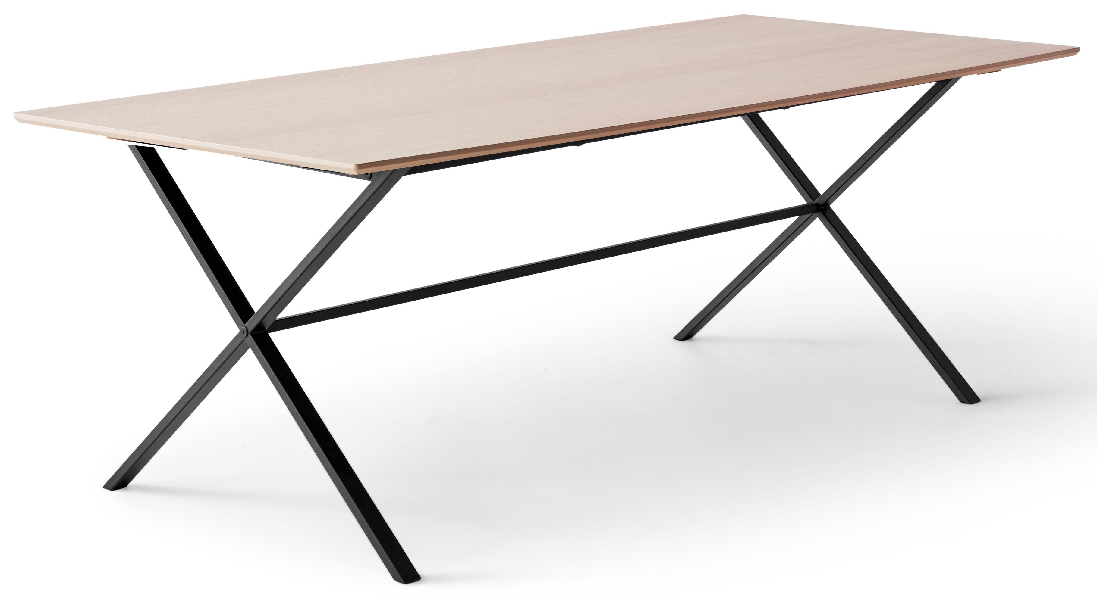 Hammel Furniture Esstisch Meza by Hammel, rechteckige Tischplatte MDF, gekreuztes Metallgestell Naturfarben | Esstische
