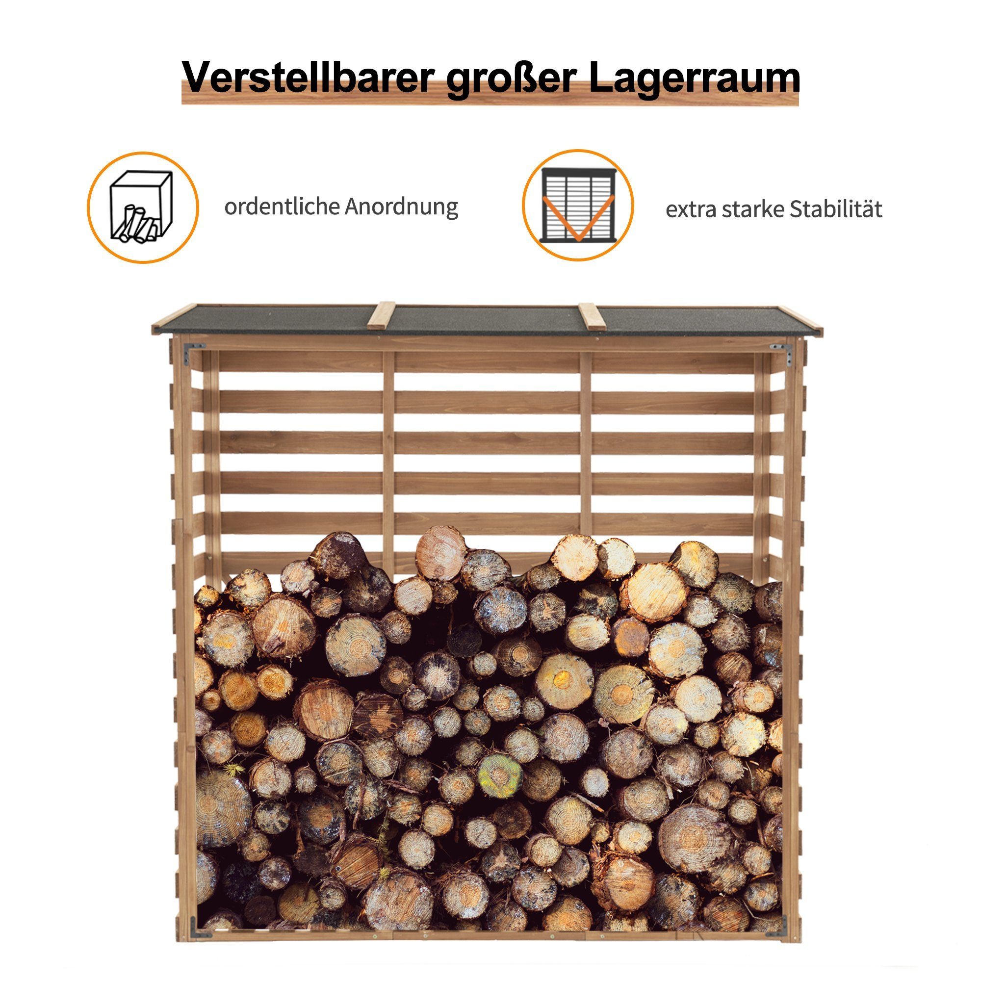 MCombo Kaminholzregal Kaminholzunterstand Abdeckung, mit 1202, MCombo Holzunterstand Kaminholzregal Tannenholz wasserdichter massivem