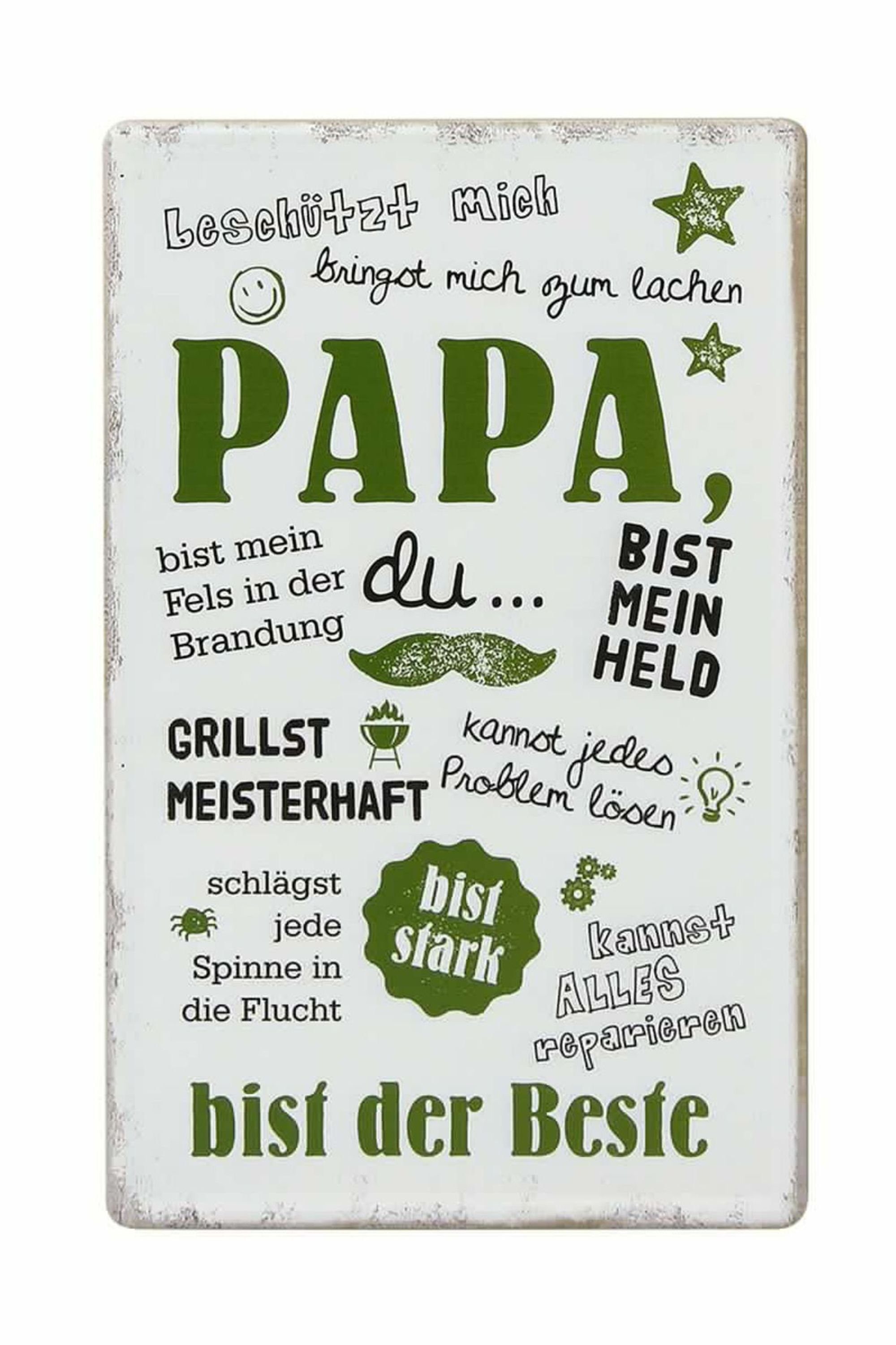 GILDE Wandbild, Vintage Retro Metallschild mit schönen Sprüchen zum