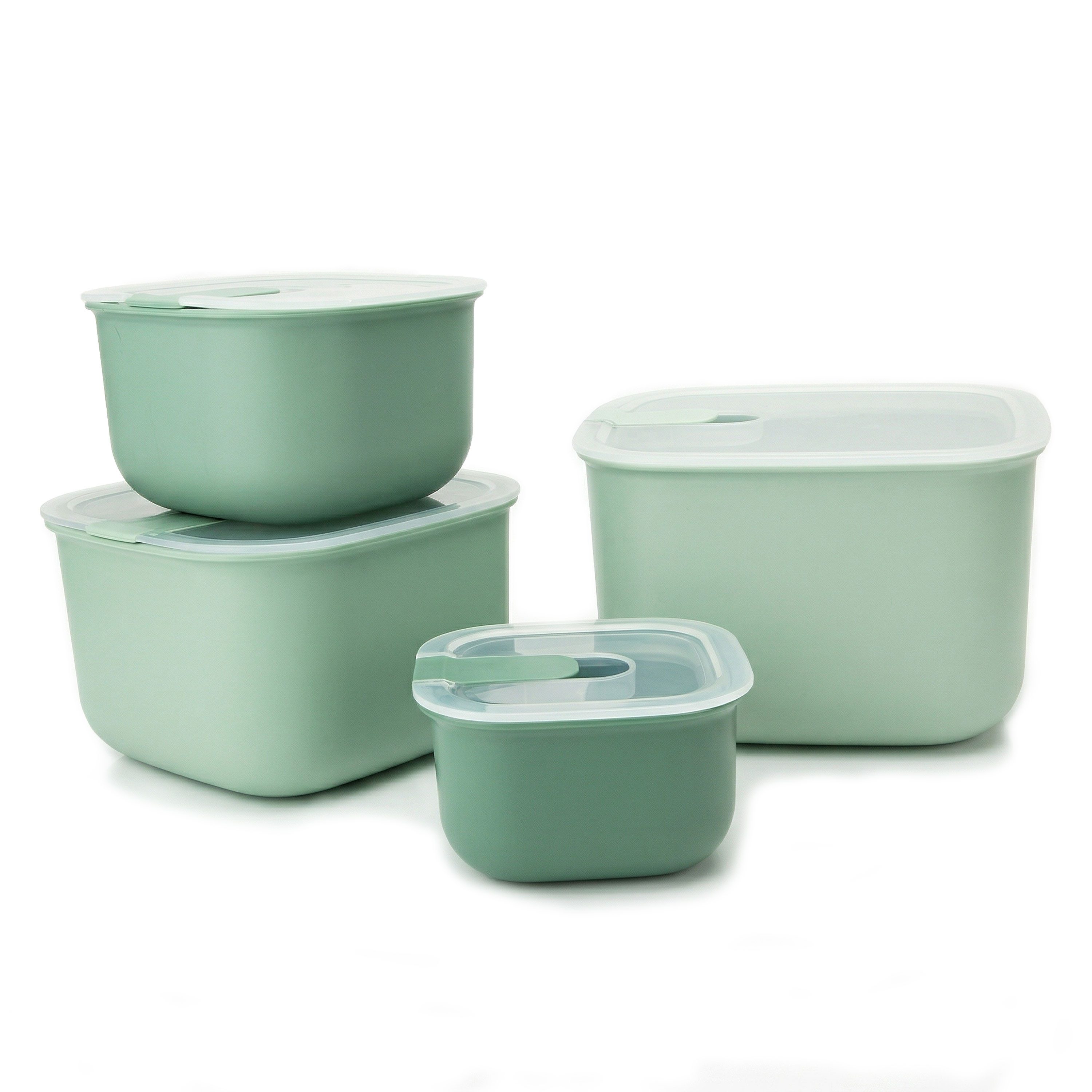 Arendo Frischhaltedose mit Deckel, 4er Set, Vorratsdosen, Lunchboxen, auslaufsicher, Polypropylen (PP), (Set, 4-tlg., 4 Größen), Mikrowellen, Gefrier & spülmaschinengeeignet, lebensmittelecht