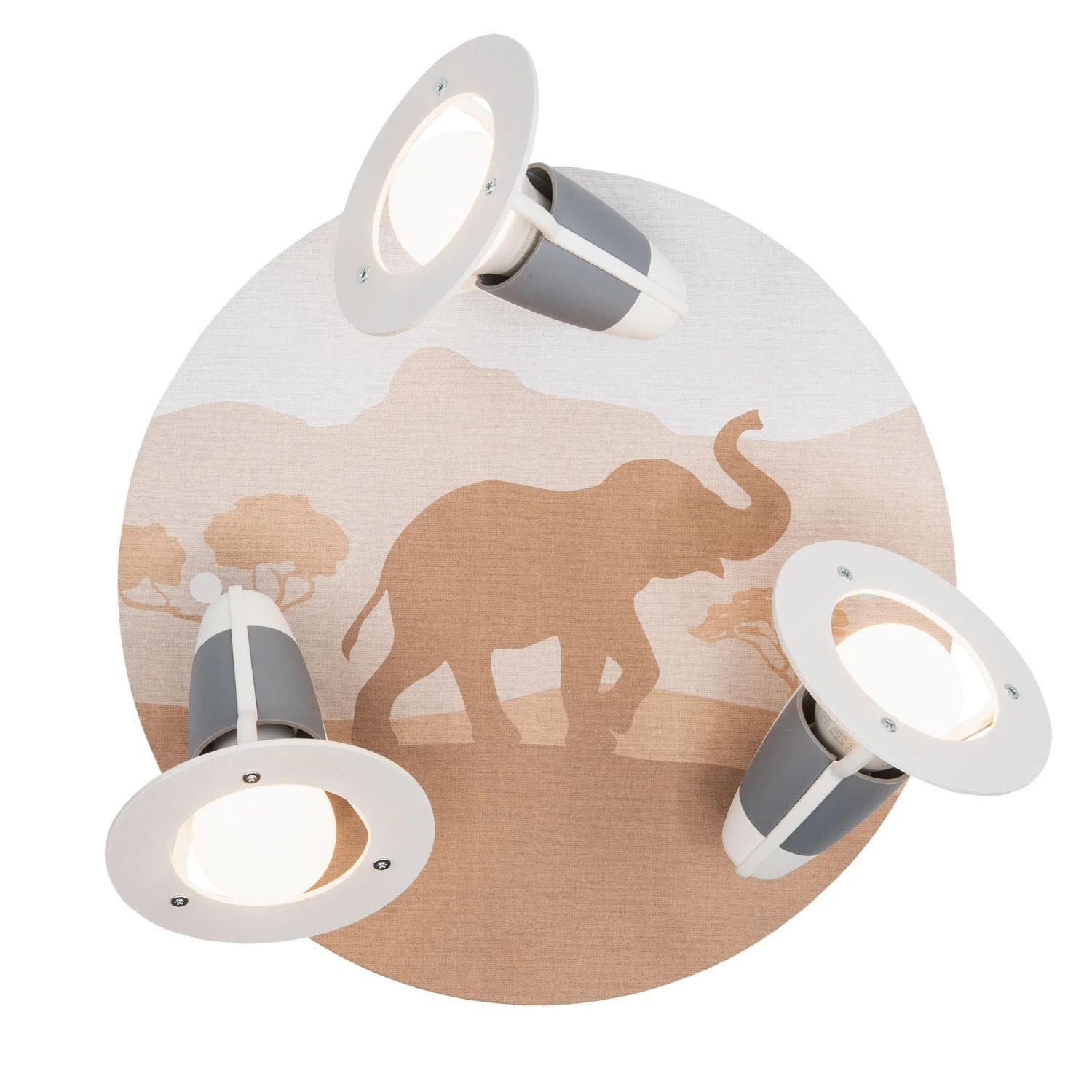 Licht-Erlebnisse Deckenstrahler RUNA, ohne Leuchtmittel, Elefant B: 29 cm klein rund 3x E14 Strahler Kinderzimmer