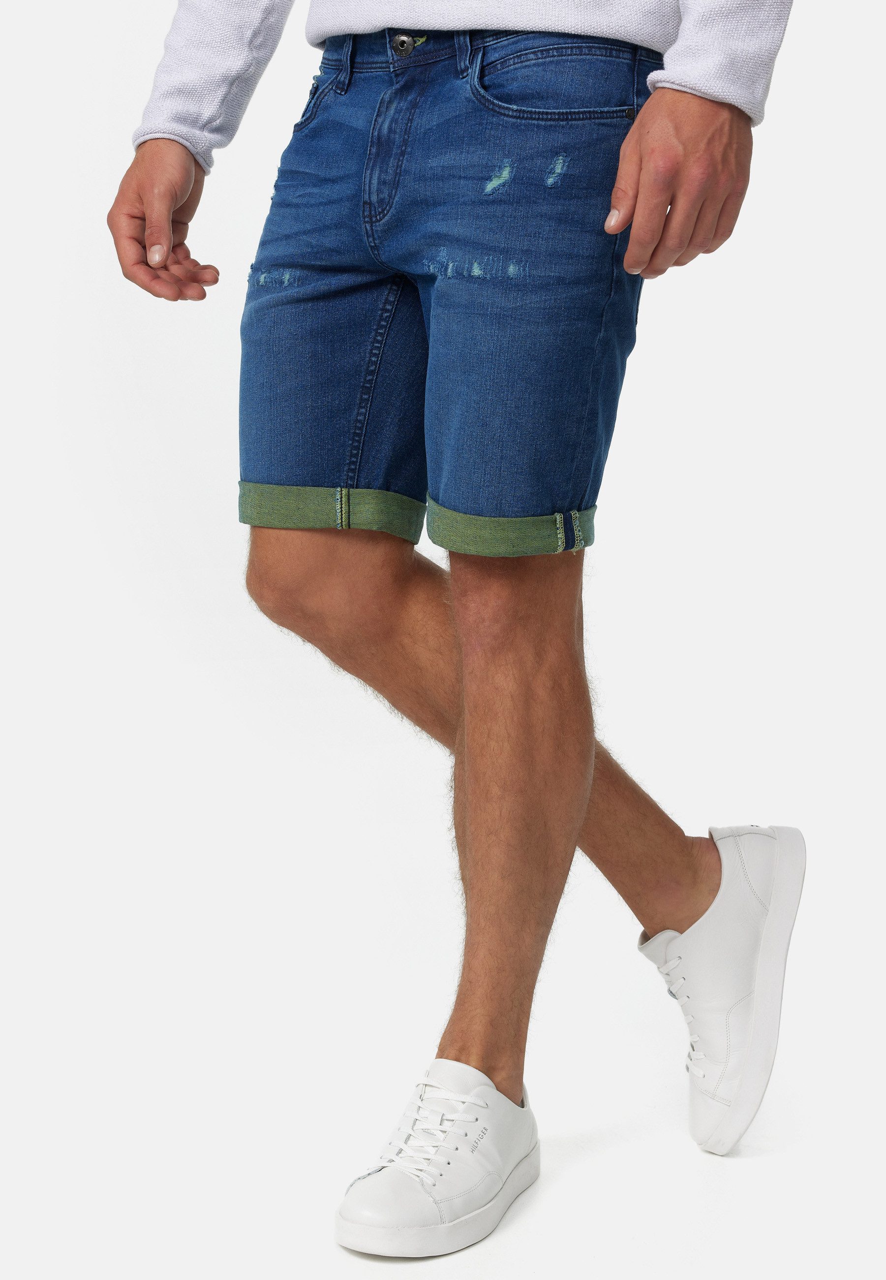 Indicode Jeansshorts Herren INZalento Jeans Shorts Herrenshorts aus elastischer Baumwoll-Qualität
