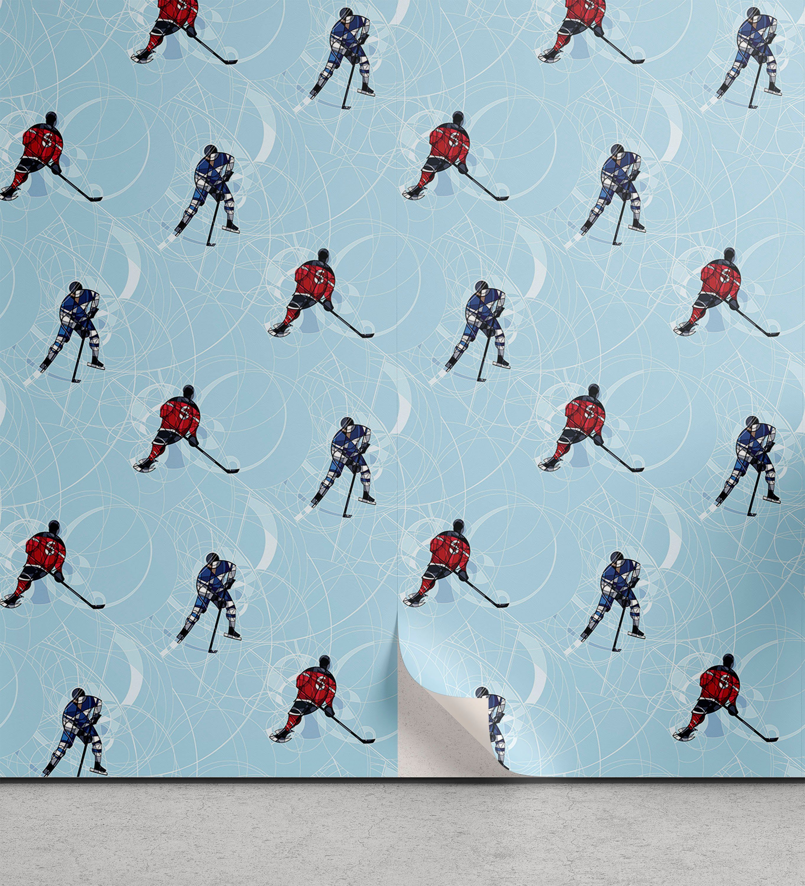 Abakuhaus Vinyltapete selbstklebendes Eishockey-Muster Sport Küchenakzent, Wohnzimmer Winter