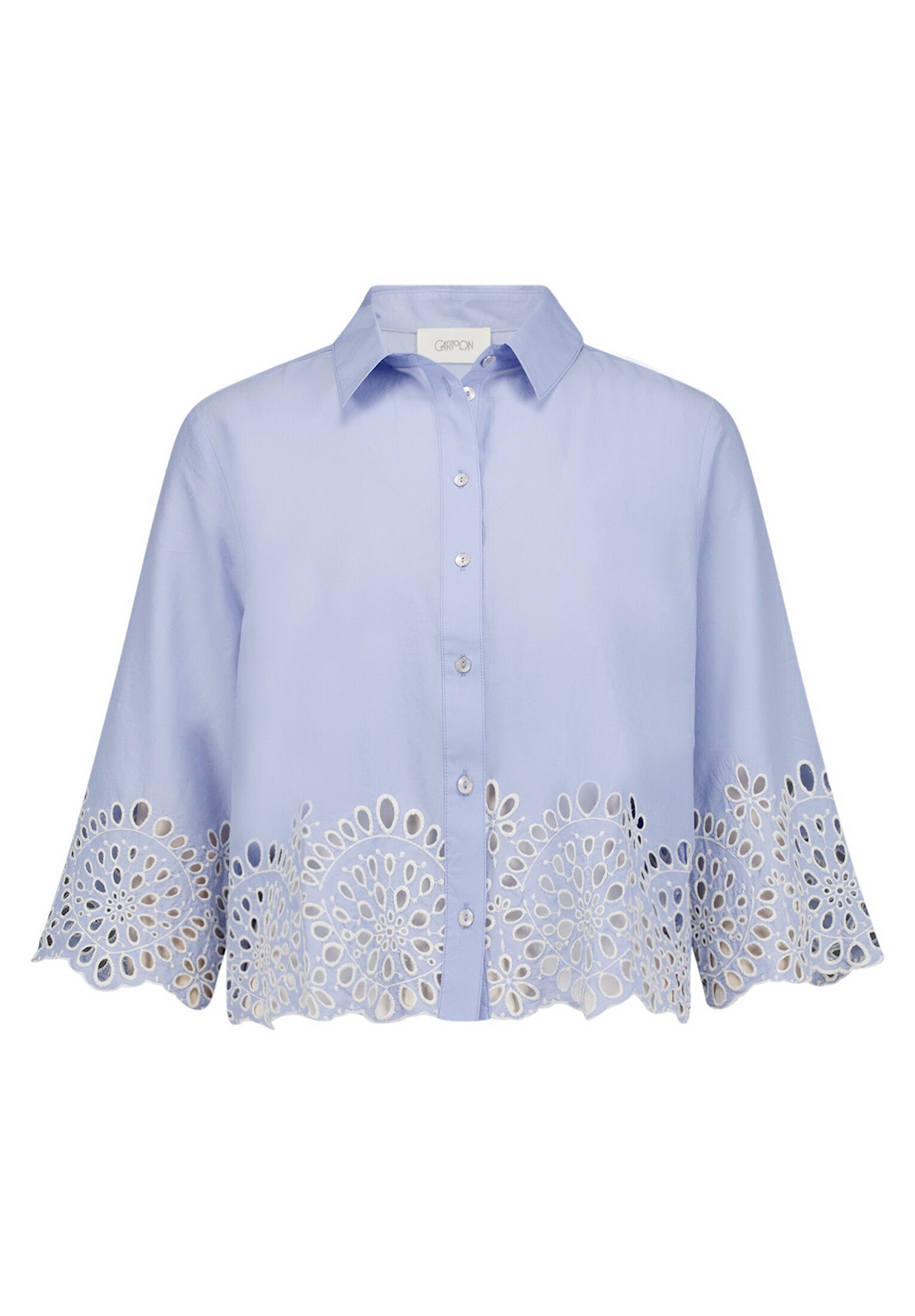 Cartoon Schlupfbluse Damen mit Stickerei
