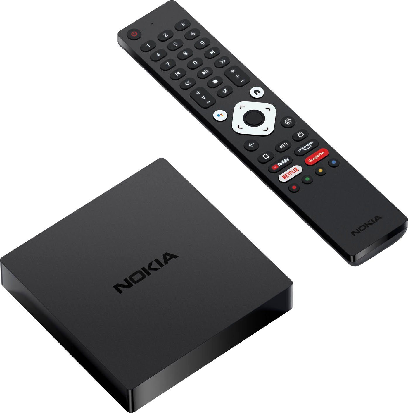 Nokia Streaming-Box 8000 Android TV 4K UHD, Chromecast, HDMI, Netflix, Prime Video, (Disney+, Kompatibel mit Google Assistant), Android 12 TV Ultra HD Box Media Player, beleuchtete Fernbedienung