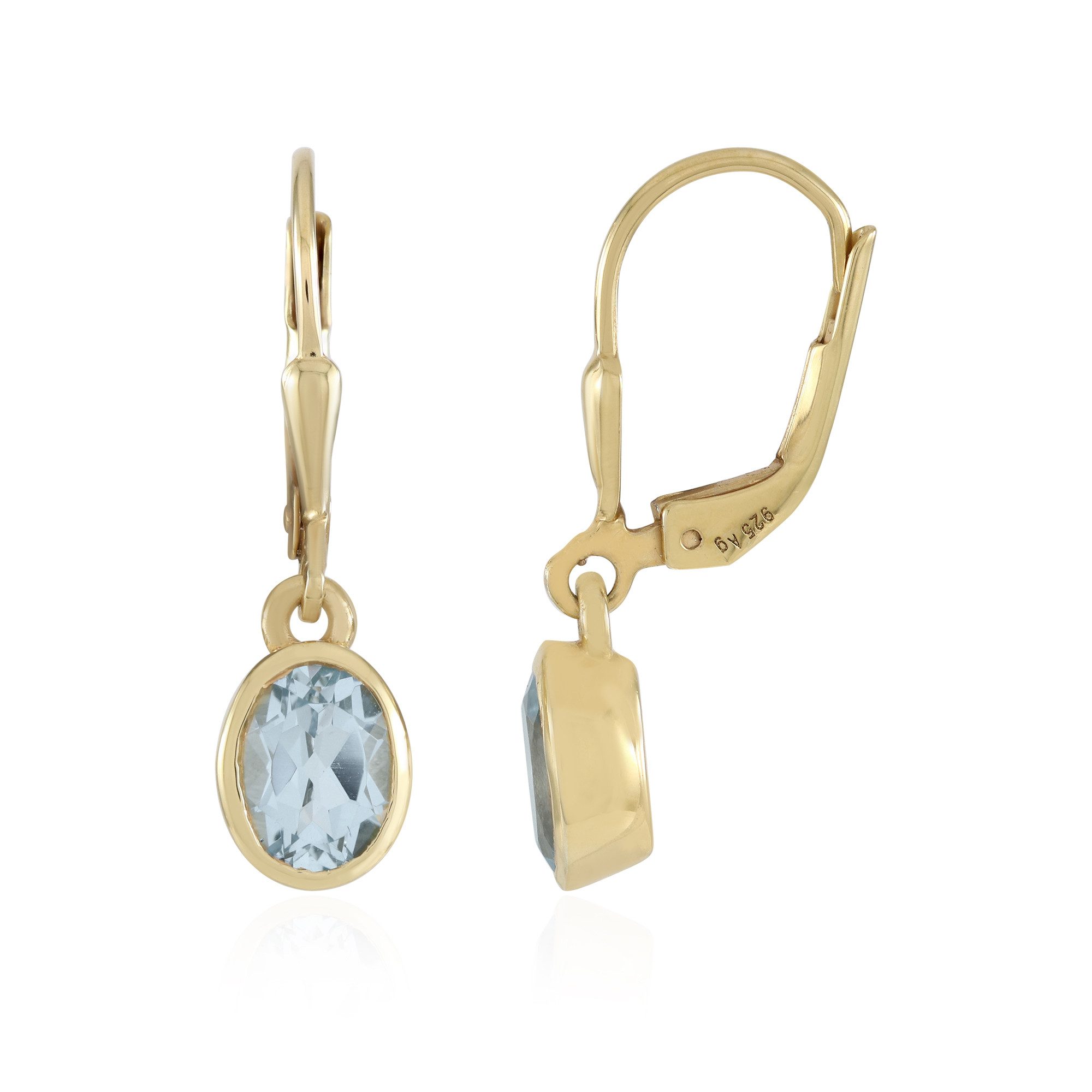 Cavill Ohrring-Set Cavill Ohrringe Damen 925 Sterlingsilber Vergoldet Oval Topas 1,68 ct (2-tlg)