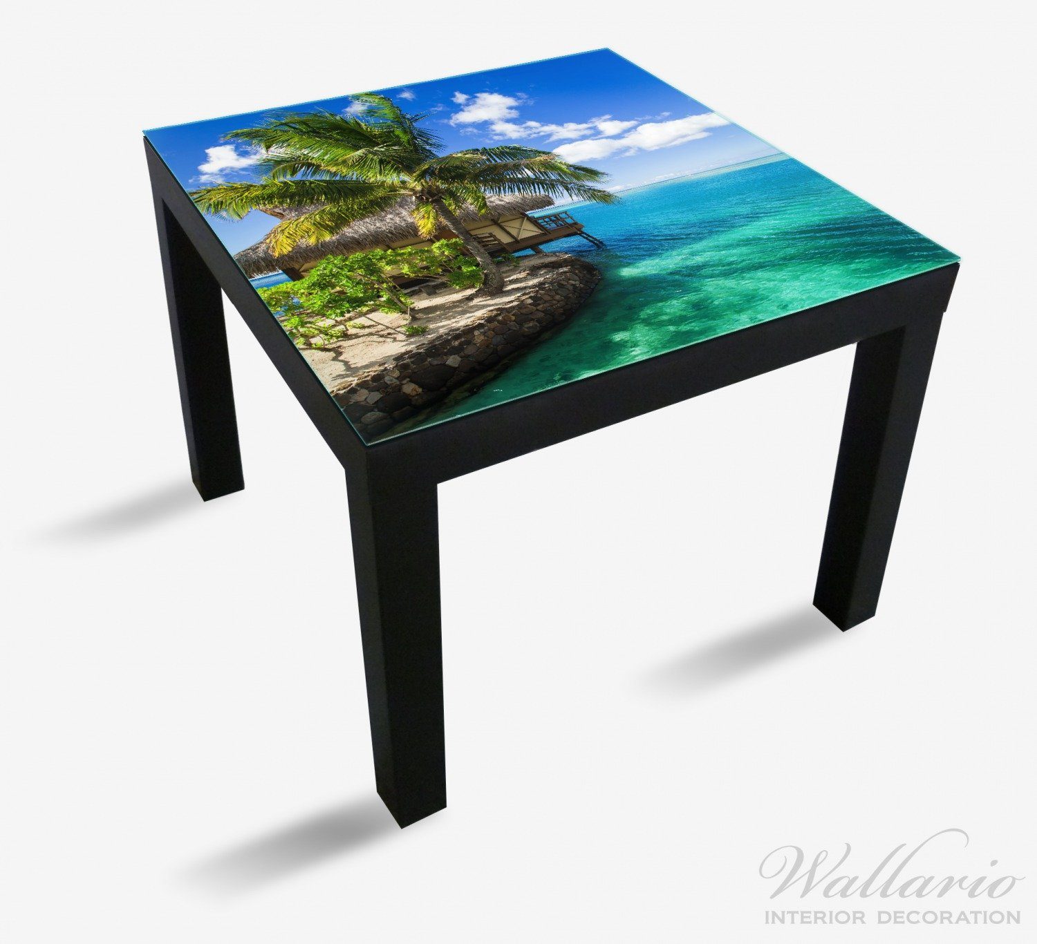 Palmen Ikea Wallario (1 geeignet St), Lack Tischplatte  unter Hütte Tisch Meer für Karibisches Einsame