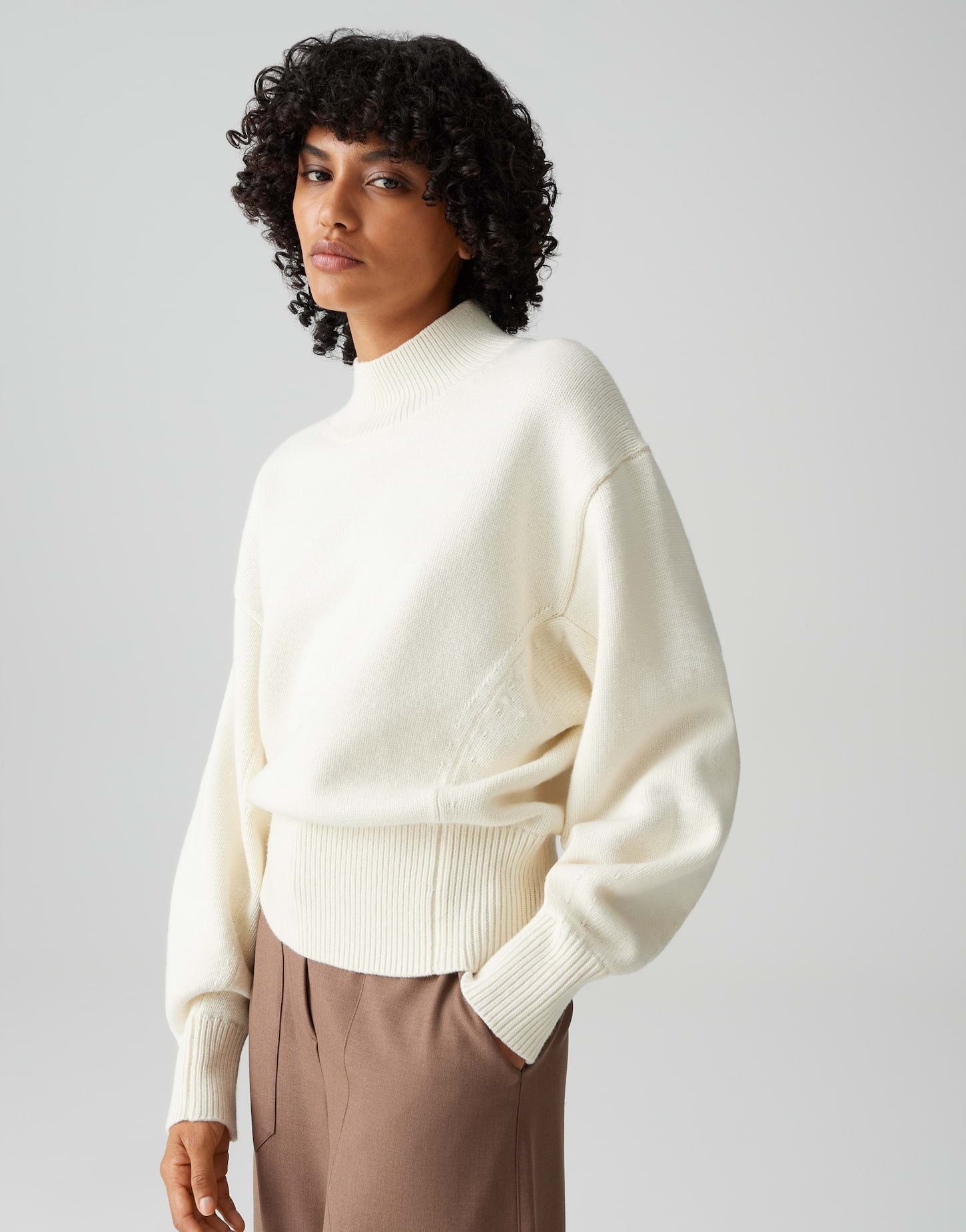 OPUS Strickpullover Strickpullover PANDINI Regular aus Woll Mix