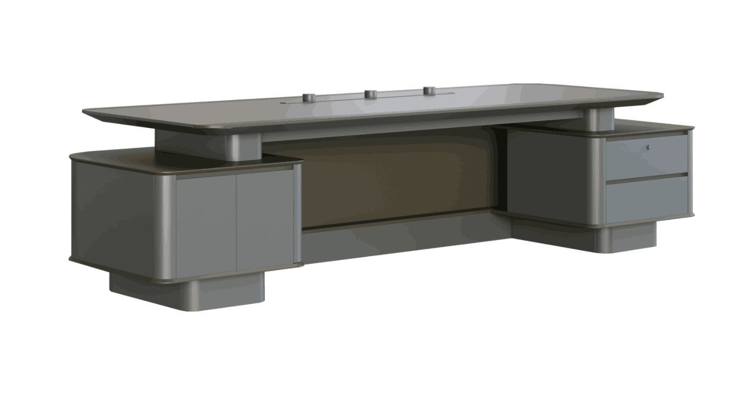 JVmoebel Empfangstheke Designer Empfangstresen in Grau aus hochwertigem Material