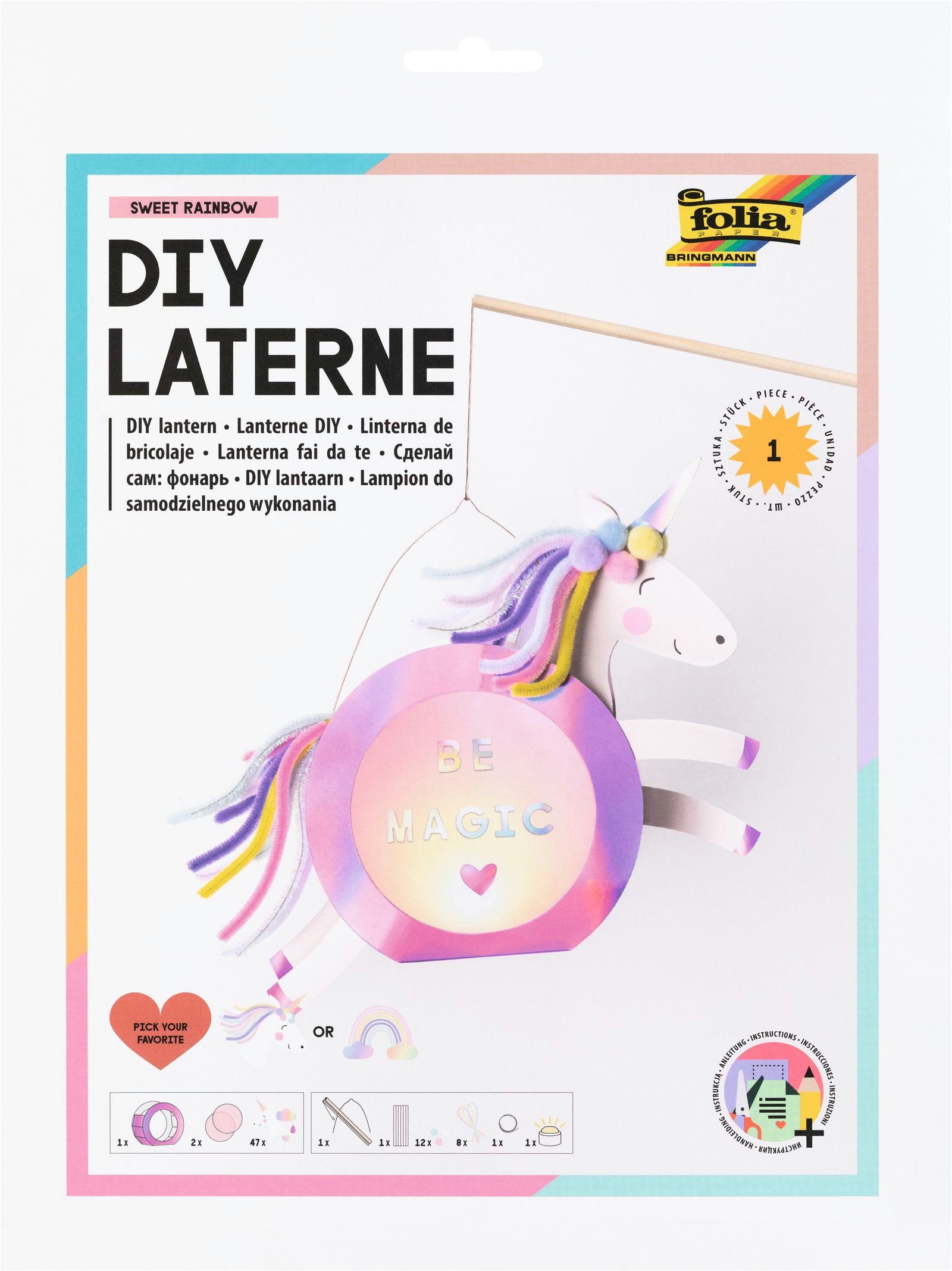 Folia Max Bringmann KG Papierlaterne DIY Laterne - Bastelset mit LED-Licht, günstig online kaufen