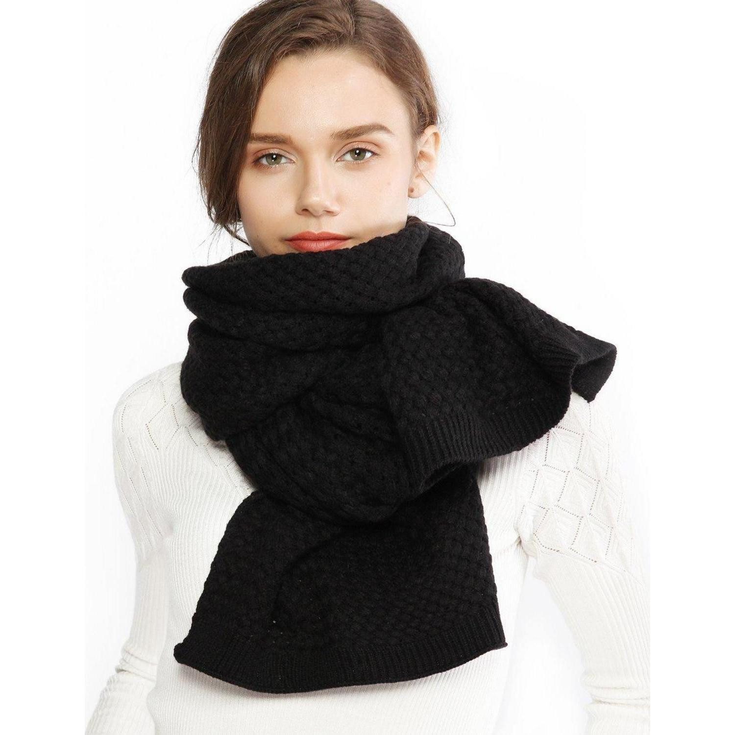 LuxusKollektion Strickschal Strick Schal Damen Warm Schwarz, (1-St)