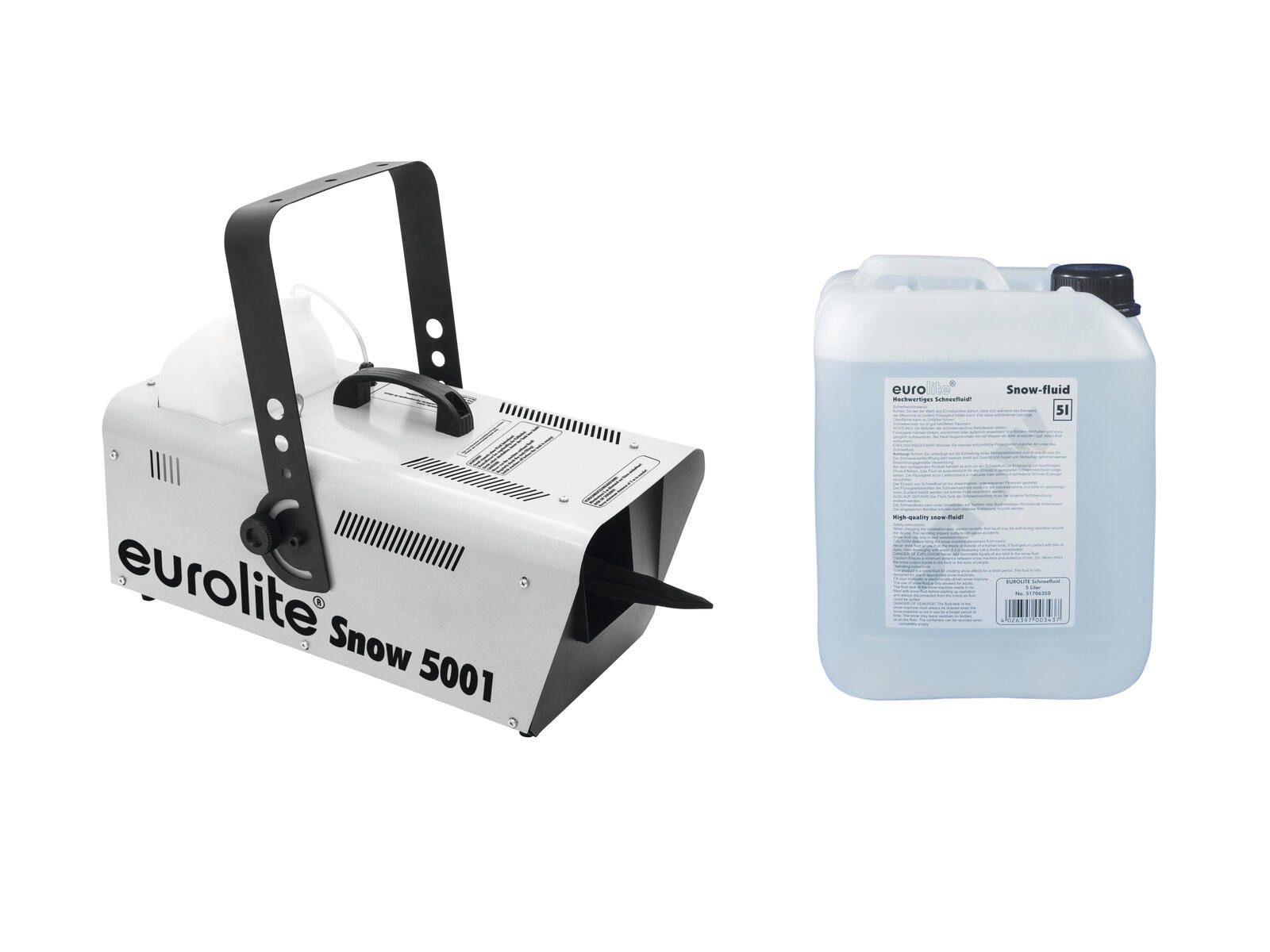 Discolicht EUROLITE Set Snow 5001 Schneemaschine + Schneefluid 5l