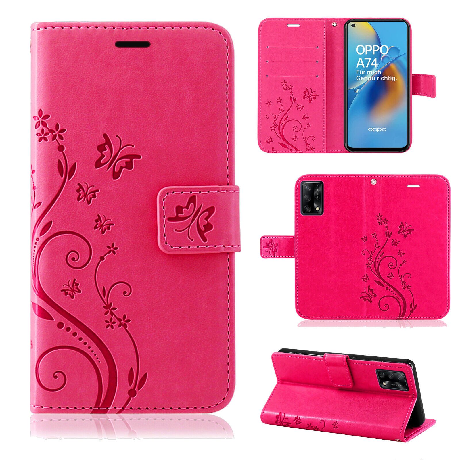 betterfon Handyhülle Handytasche für Oppo A74 / A74 4G Klapphülle Klapphülle, Bookstyle-Hülle: Magnetverschluss 3 Kartenfächer & Standfunktion
