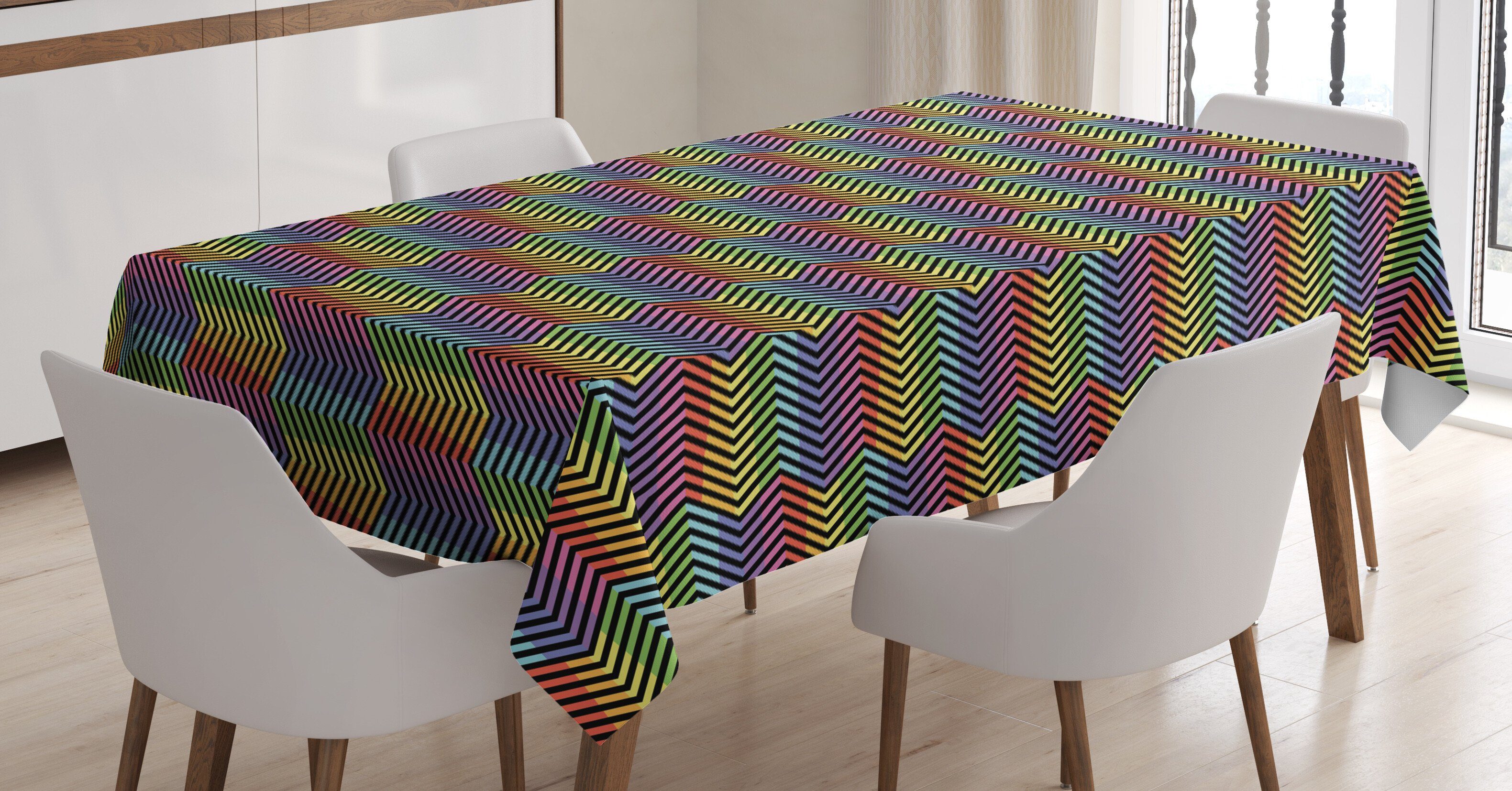 Waschbar Farben, Tischdecke Für Abakuhaus Bereich Farbfest Klare Abstrakt den Kontrast-Farben Außen Winkel geeignet