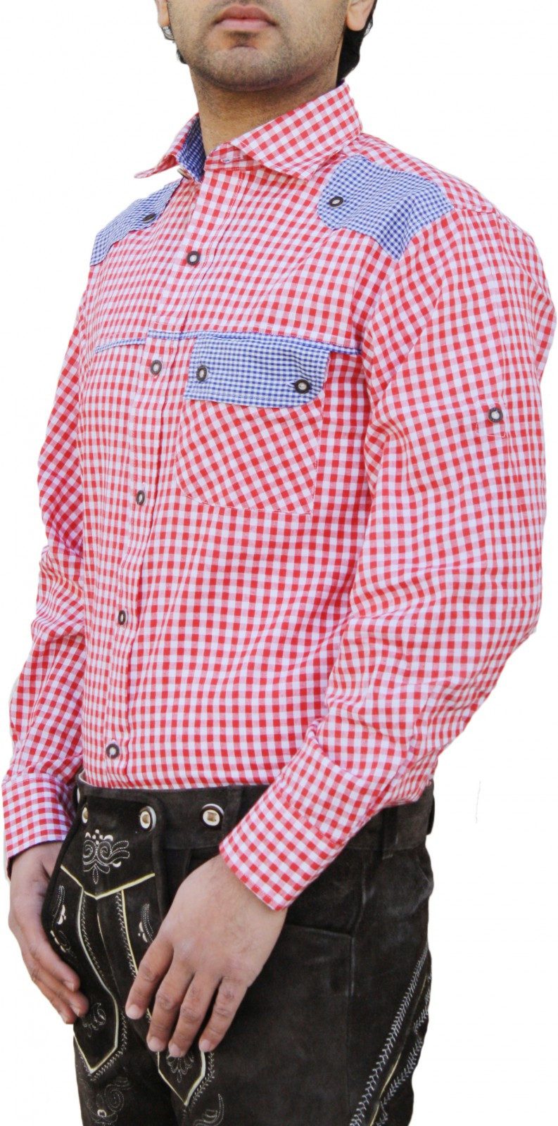 German Wear Trachtenhemd GW1243 Red Bayerisches Karo Trachtenhemd für Trach günstig online kaufen