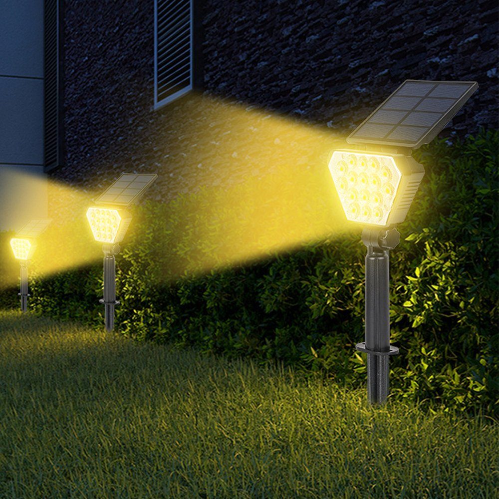 Solarleuchte Stück Warmweiß Solarleuchte 2 LED Solar Wasserdicht für LED zggzerg Außen Gartenleuchten
