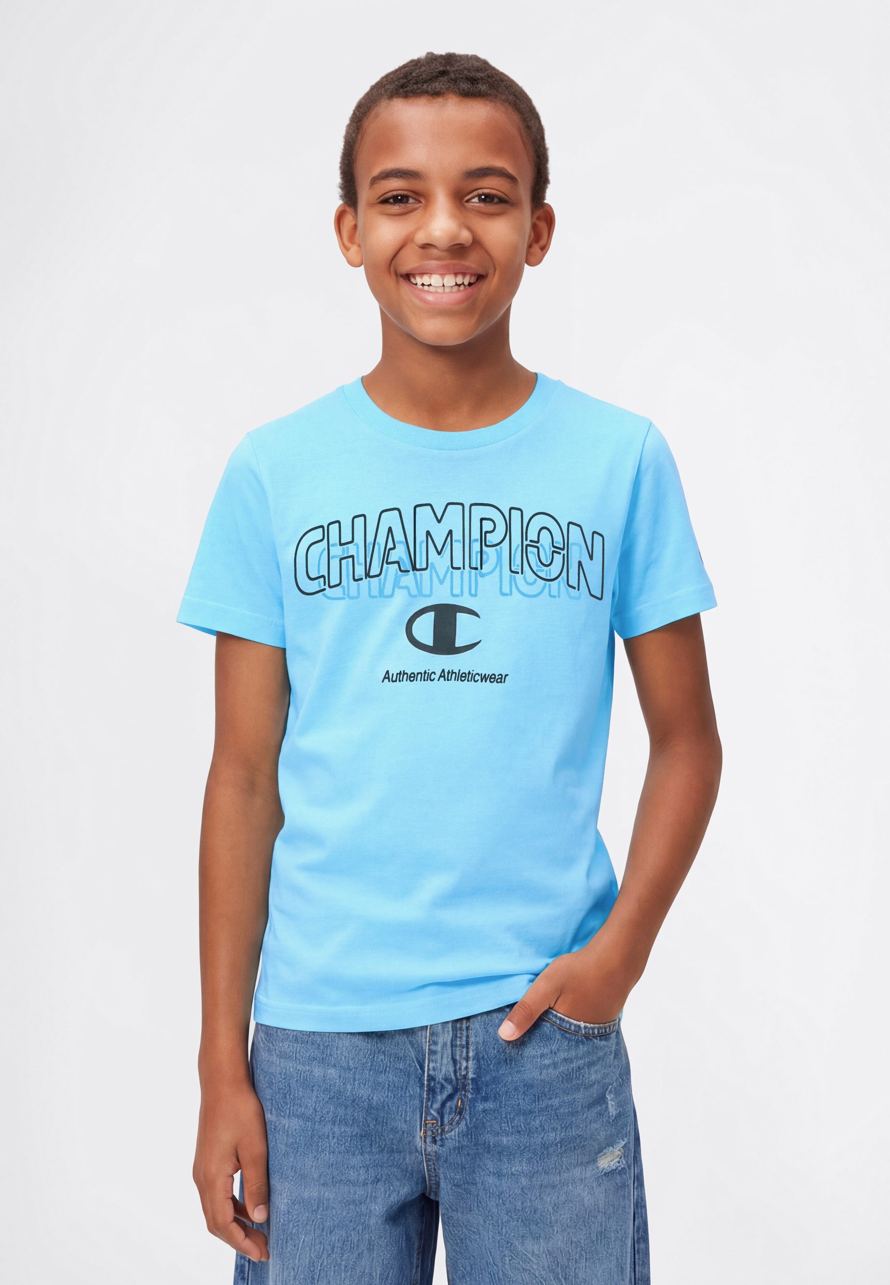 Champion T-Shirt Graphic T-Shirt für Kinder, sportlicher Stil, Kurzarm, für sportliche Aktivitäten