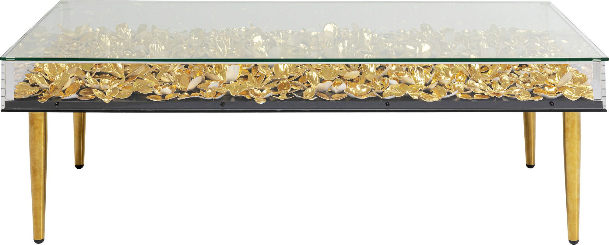 Couchtisch Couchtisch Gold Flowers 120x60