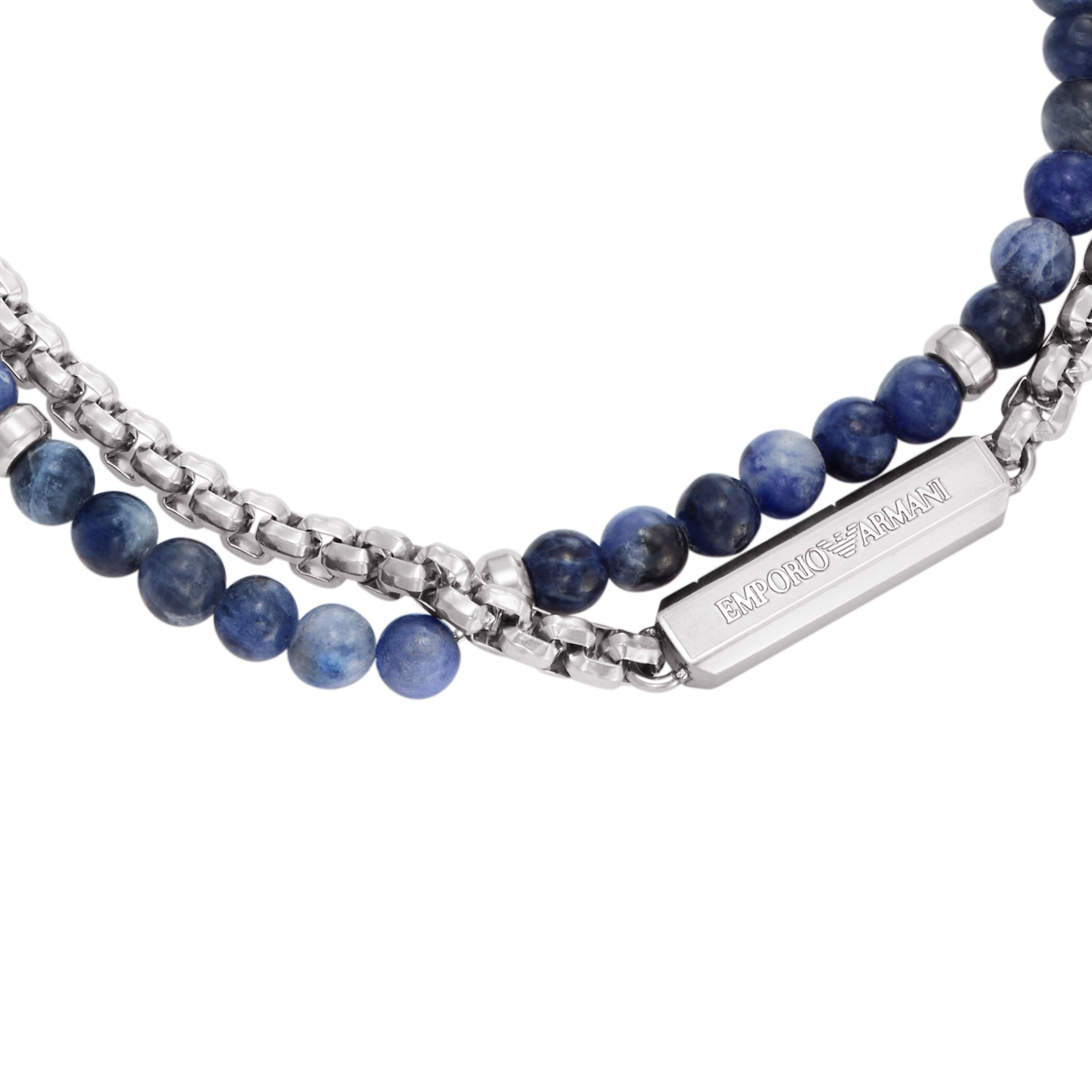 Emporio Armani Armband Schmuck Geschenk Edelstahl, mit Sodalith oder Achat