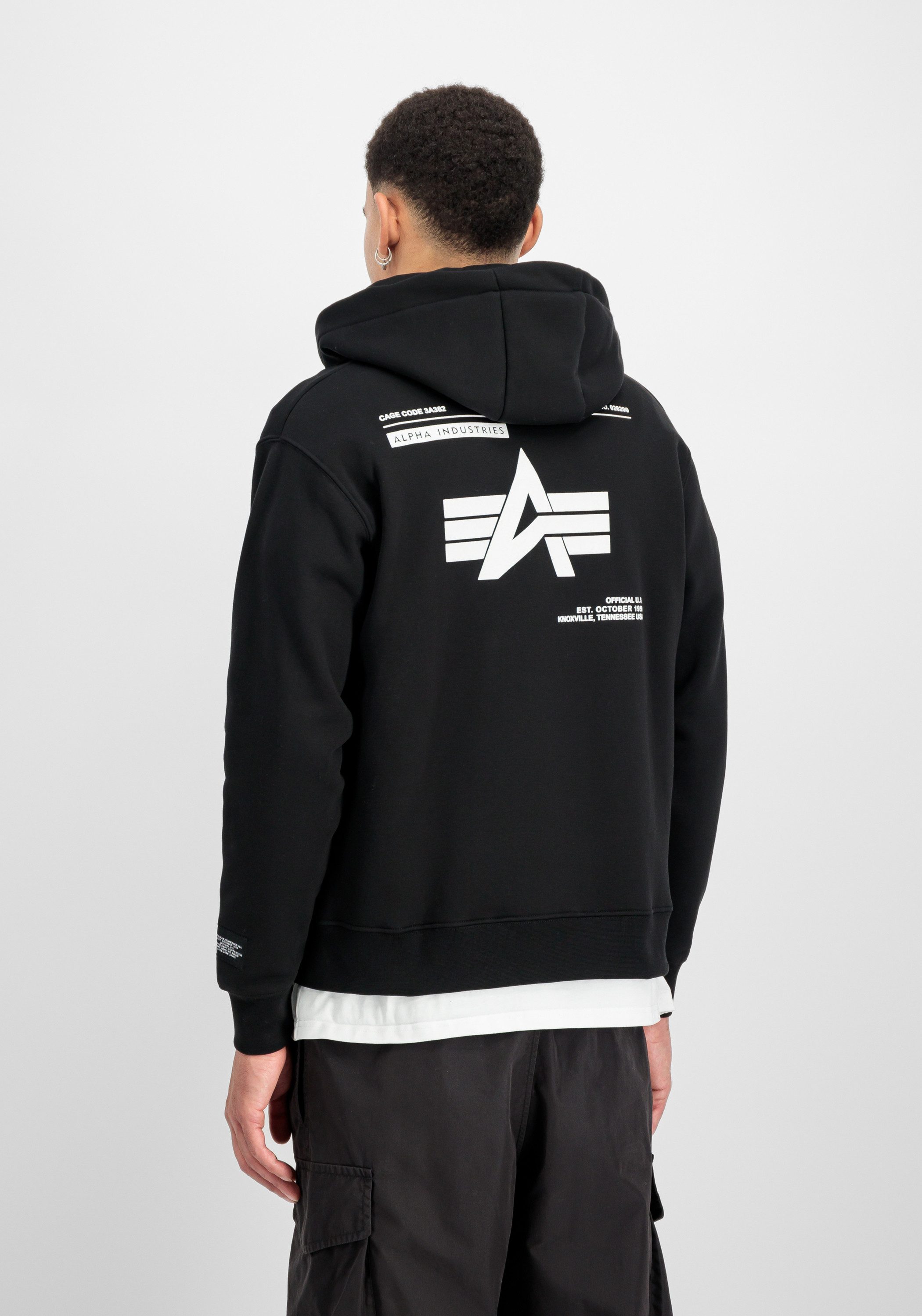 Alpha Industries Hoodie Label Hoodie Zip Backprint