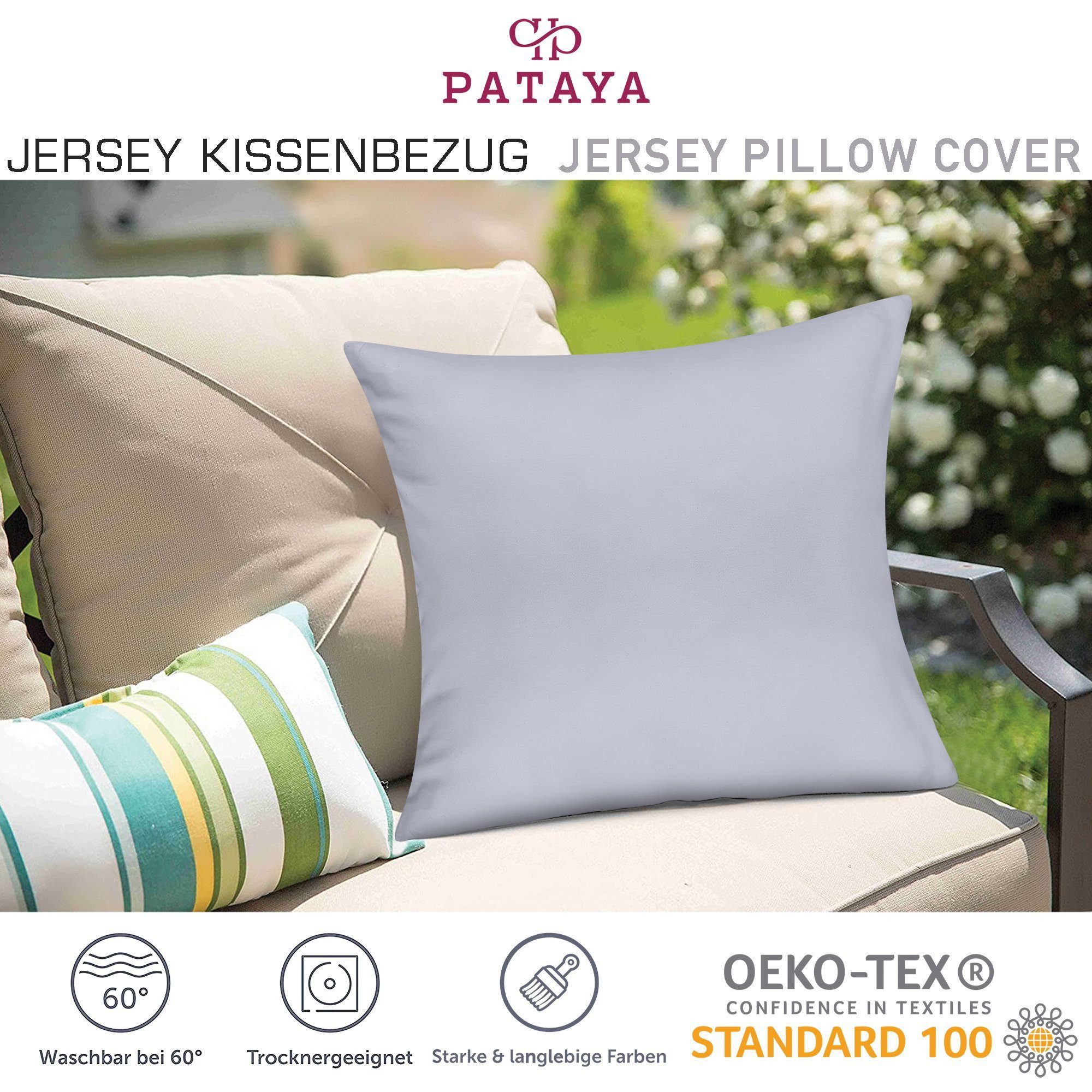 Pataya Kissenbezug 100% Baumwolle, weiche Kopfkissenbezug, Kissenhülle, Kissenbezüge, (2 Stück), Weich und Atmungsaktiv, Jersey, 140 g/m² – Bild 5 von 5