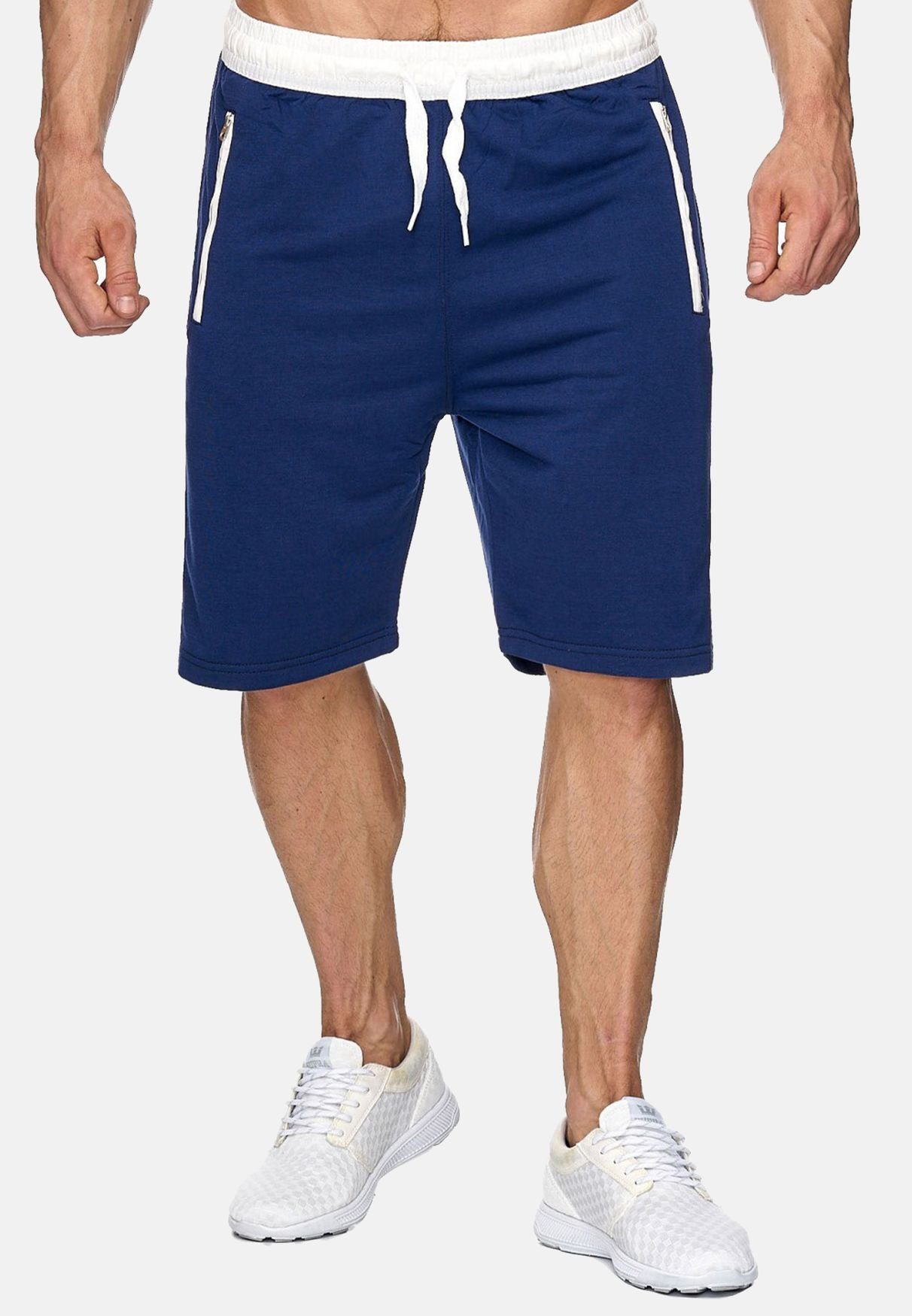 Egomaxx Sweatshorts Sweat Shorts Blau (1-tlg) Sporthose Bermuda in Jogging 1927 Kurze Hose H1927