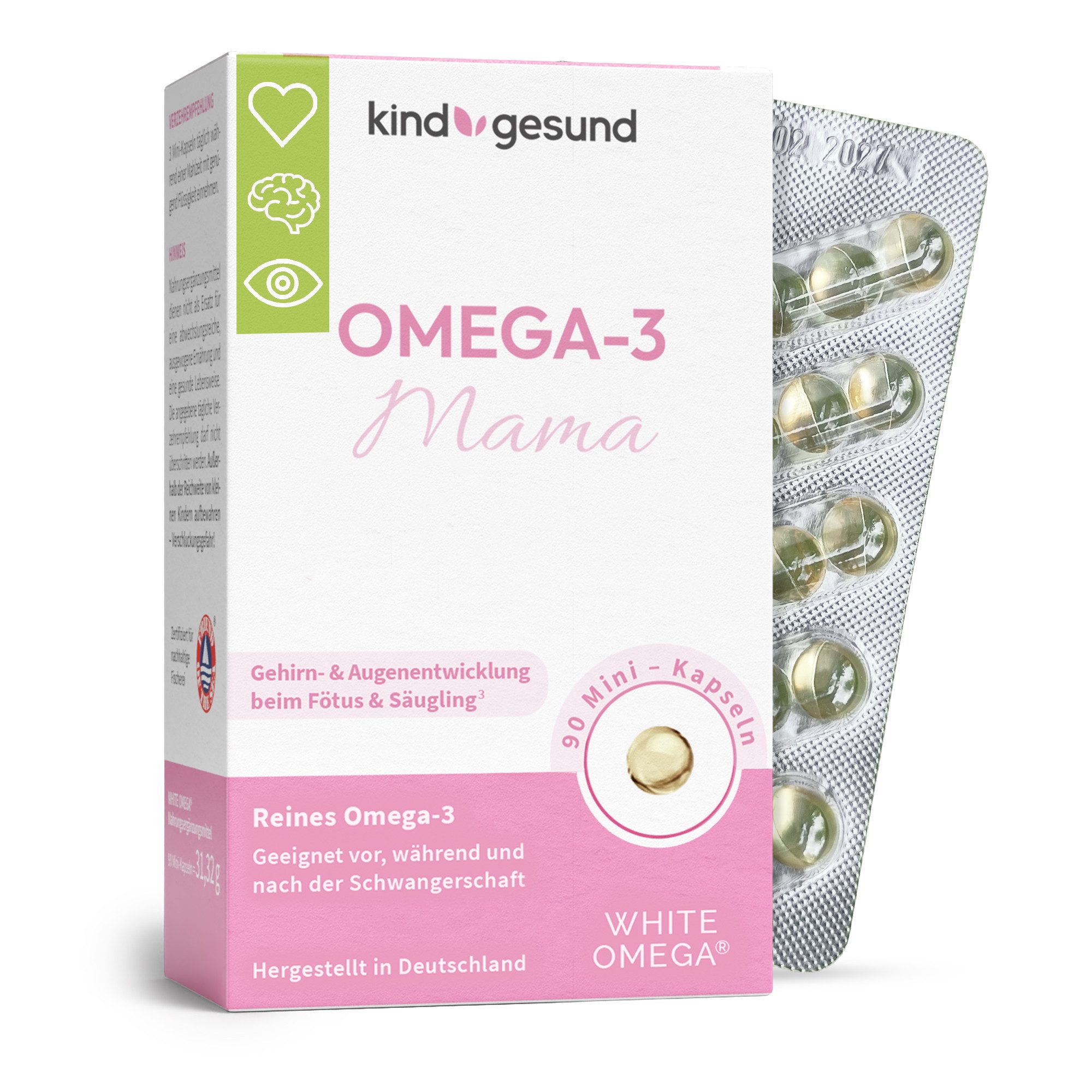 kindgesund Omega-3 für die Schwangerschaft - WHITE OMEGA® Mama Kapseln