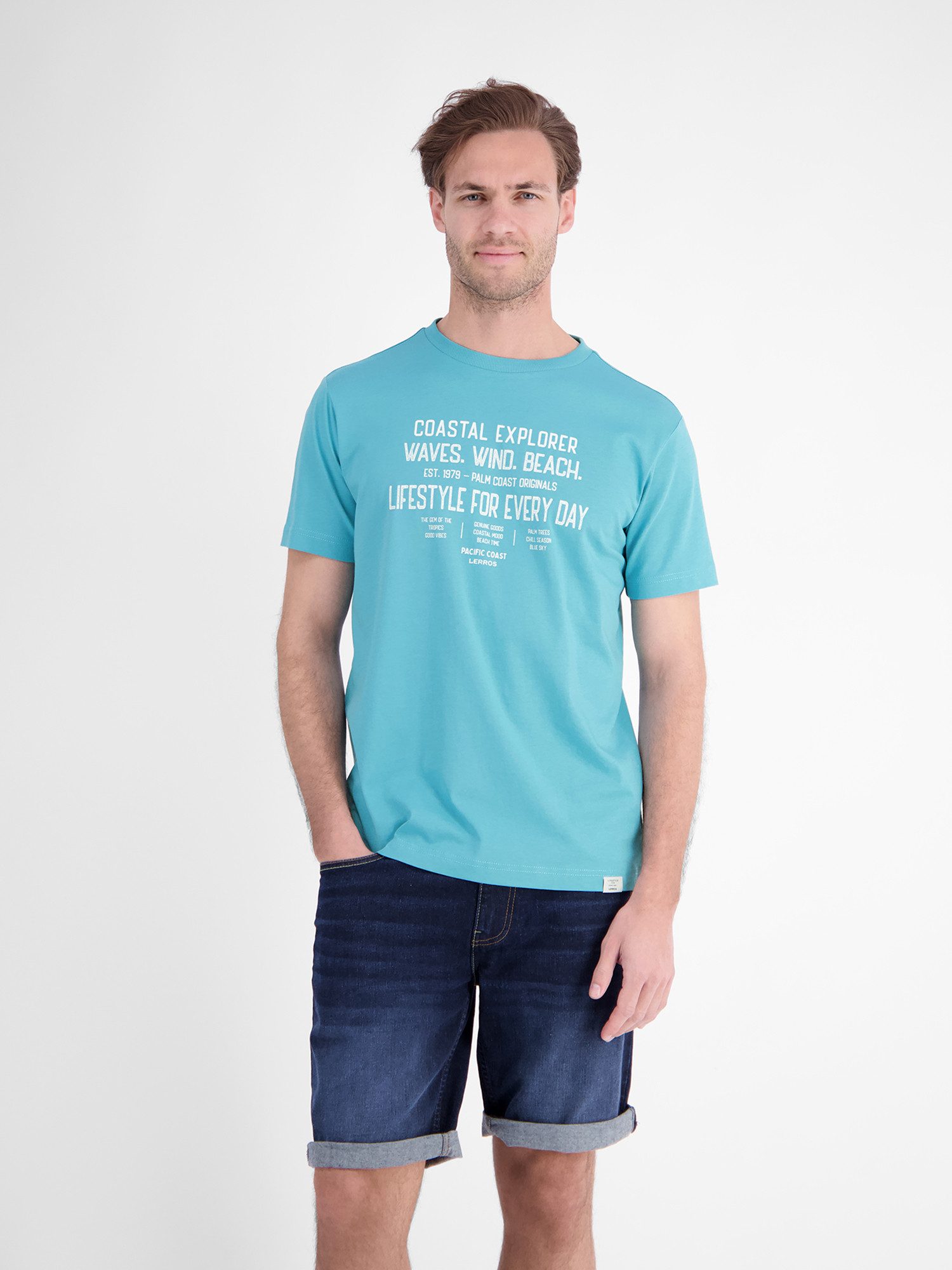 T-Shirt Sportliches T-Shirt aus Baumwolle mit coolem Slogan-Print