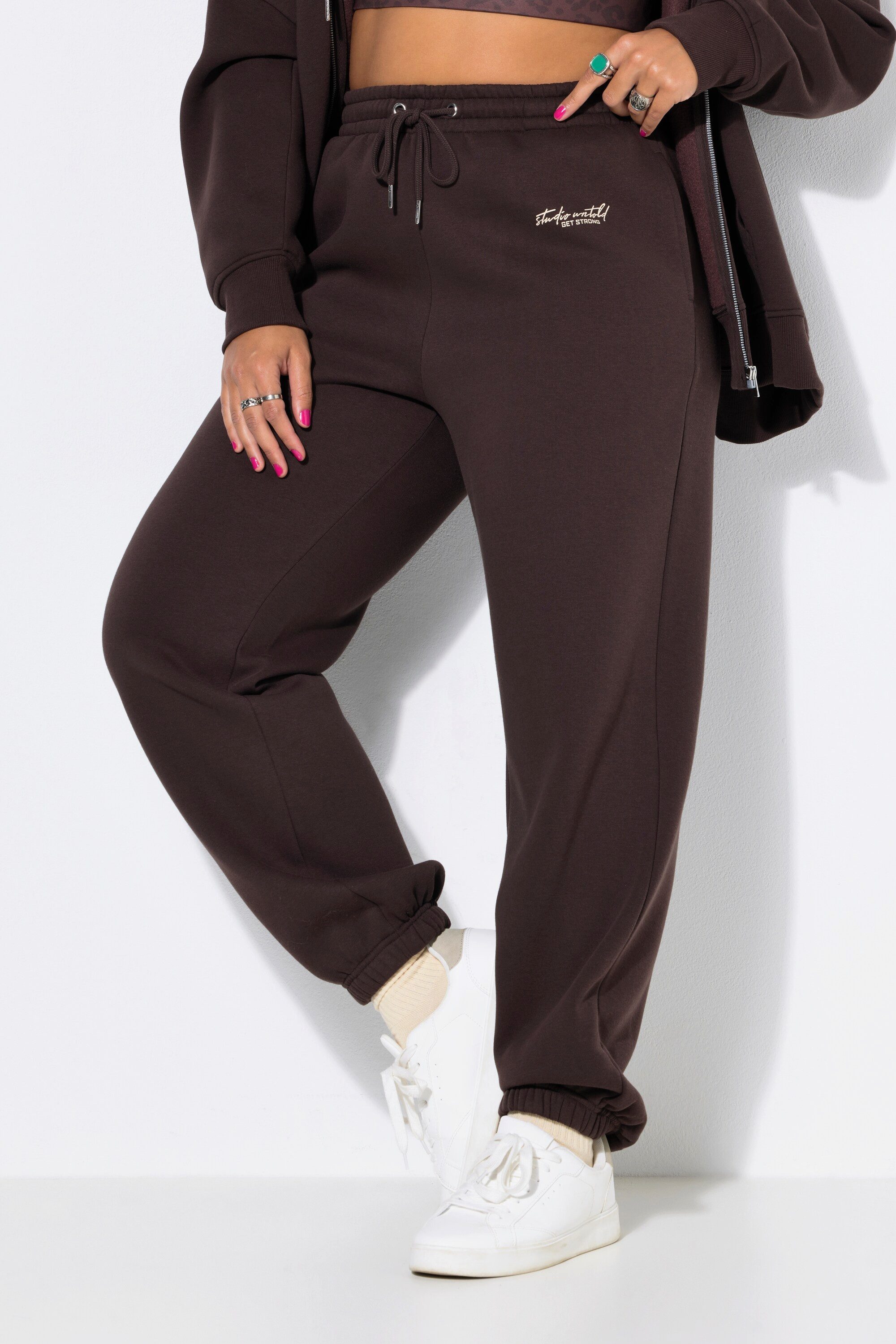 Studio Untold Funktionshose Jogginghose Wide Legs Sweat Elastikbund