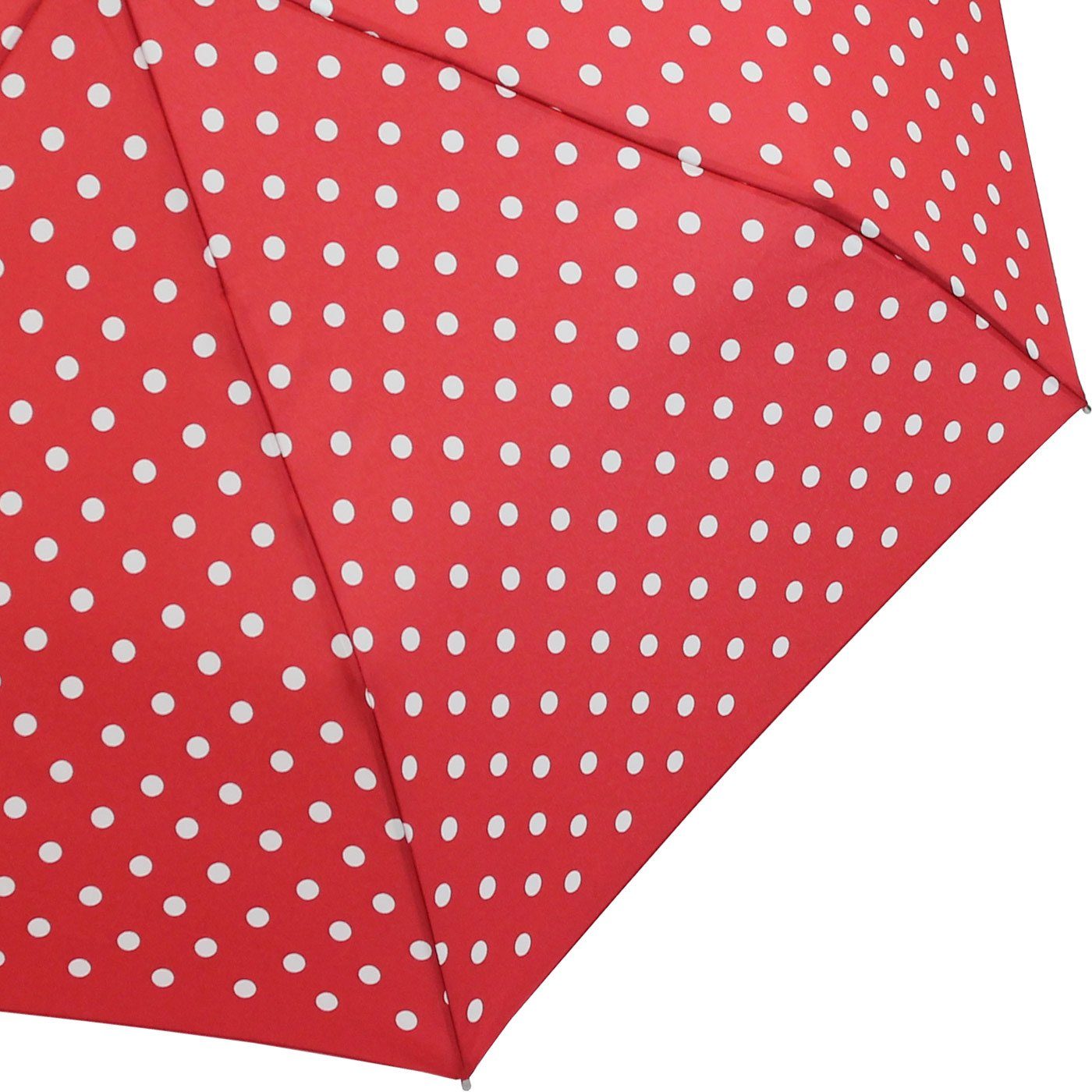 Knirps® Taschenregenschirm Slim Duomatic Neopren-Case - Polka Dots rot, mit praktischer Neopren-Tasche – Bild 5 von 5