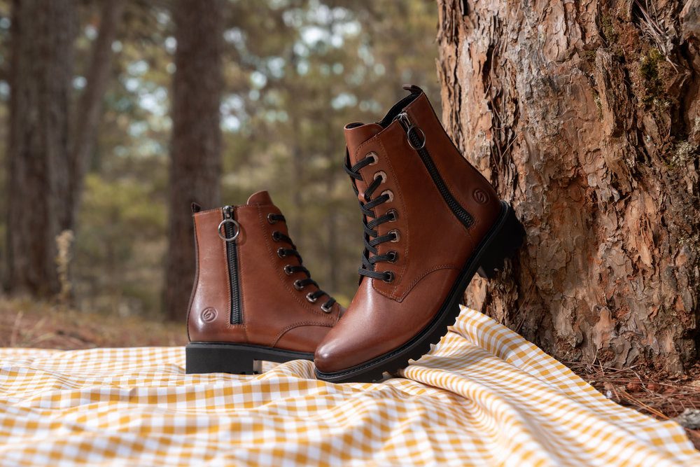 Remonte Schnürstiefelette Blockabsatz, Stiefelette, Schnürboots, im modischen Used Look