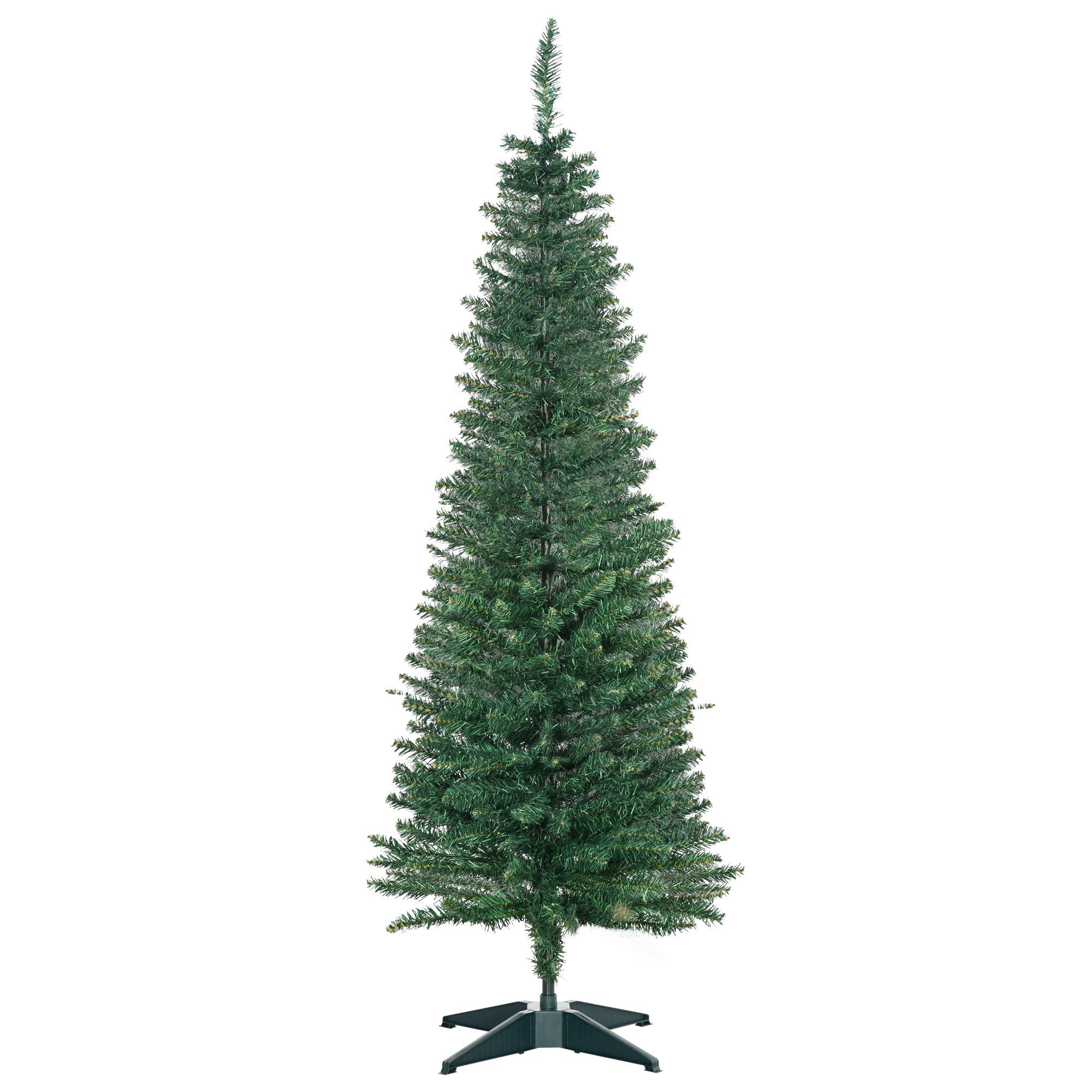 HOMCOM Künstlicher Weihnachtsbaum Tannenbaum künstlich mit 631 Spitzen Christbaum, Kunsttanne, 46 x 150 cm (BxH), grün