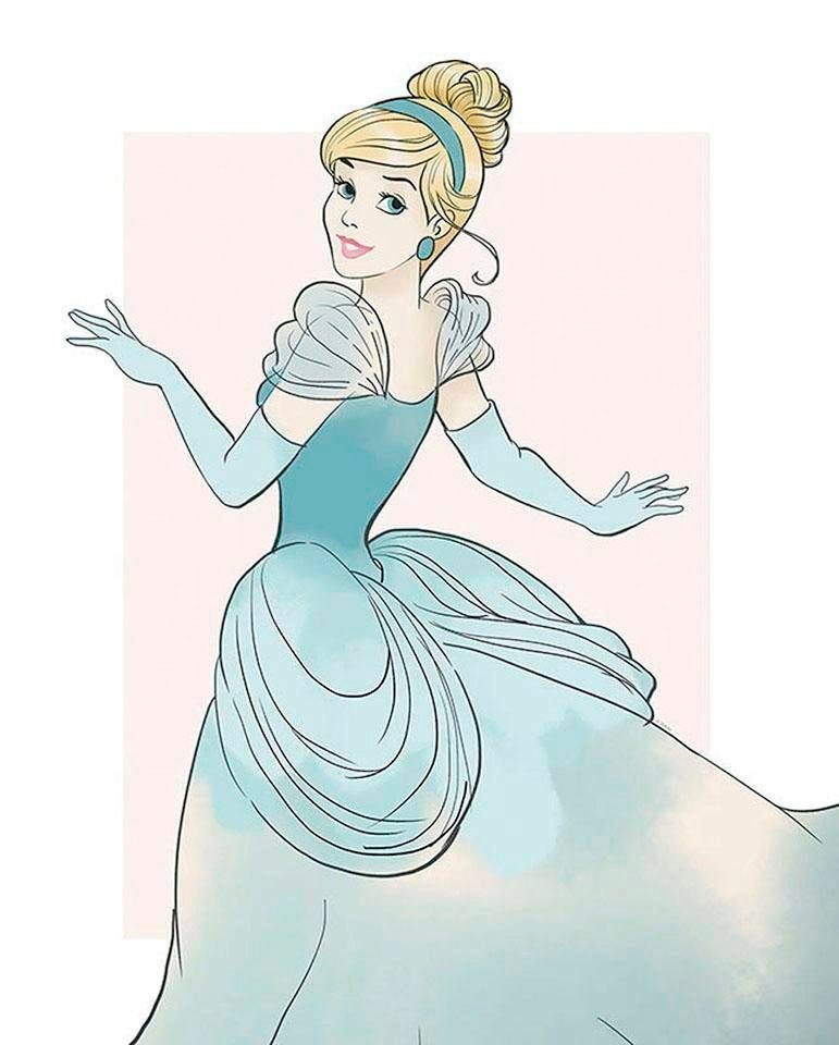Komar Bild Cinderella Beauty, Disney (1 St), Wandbild zur Dekoration im Kinderzimmer - ohne Rahmen