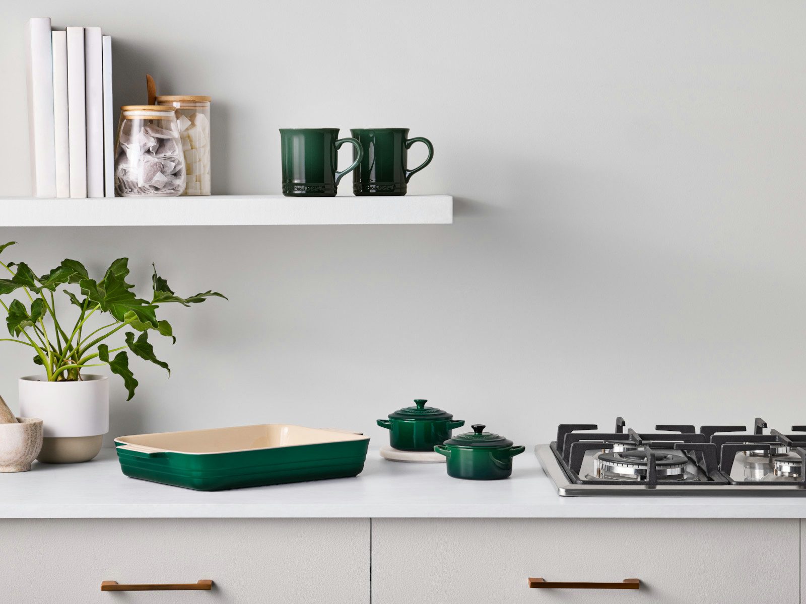 LE CREUSET Backform Auflaufform Klassik rechteckig flint 25/32cm Set 2tlg
