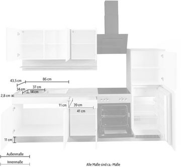 Kochstation Küche KS-Virginia, Breite 270 cm, wahlweise mit E-Geräten