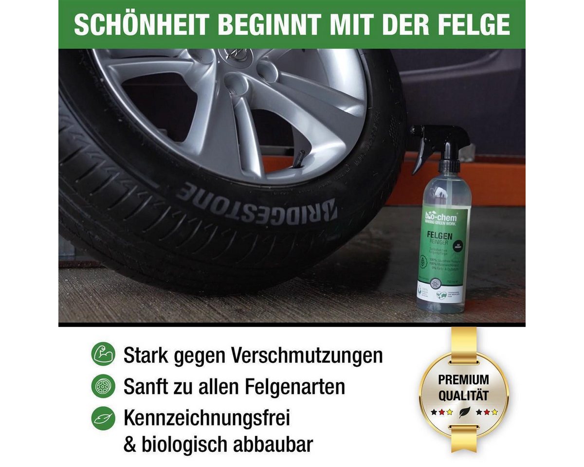 Thumbnail - bio-chem bio-chem Felgenreiniger 750 ML – kraftvoll, säurefrei Felgenreiniger (Sparpaket, [- Felgen Reiniger 2x 0.75 l H...