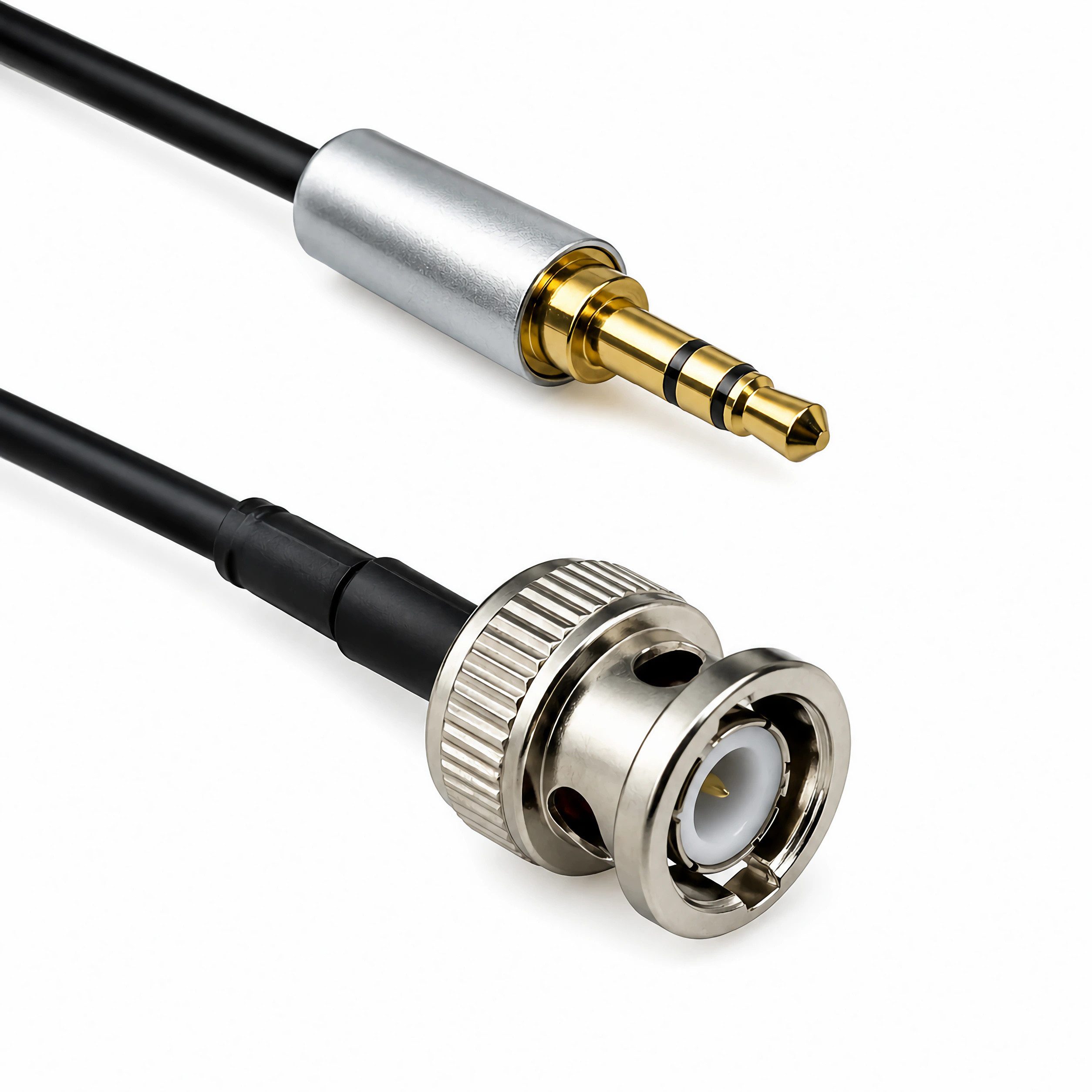 Bolwins A94 BNC auf 3,5 mm TS-Monoklinke RG174 Koaxialkabel 50 Ohm 100 cm Mess Audio-Kabel, BNC-Stecker (Male), 3,5 mm Mono-Klinkenstecker (TS, Male), Keine Kupplung (100 cm), 50-Ohm RG174, BNC auf 3,5 mm TS, 100 cm, flexibel, verlustarm, robust