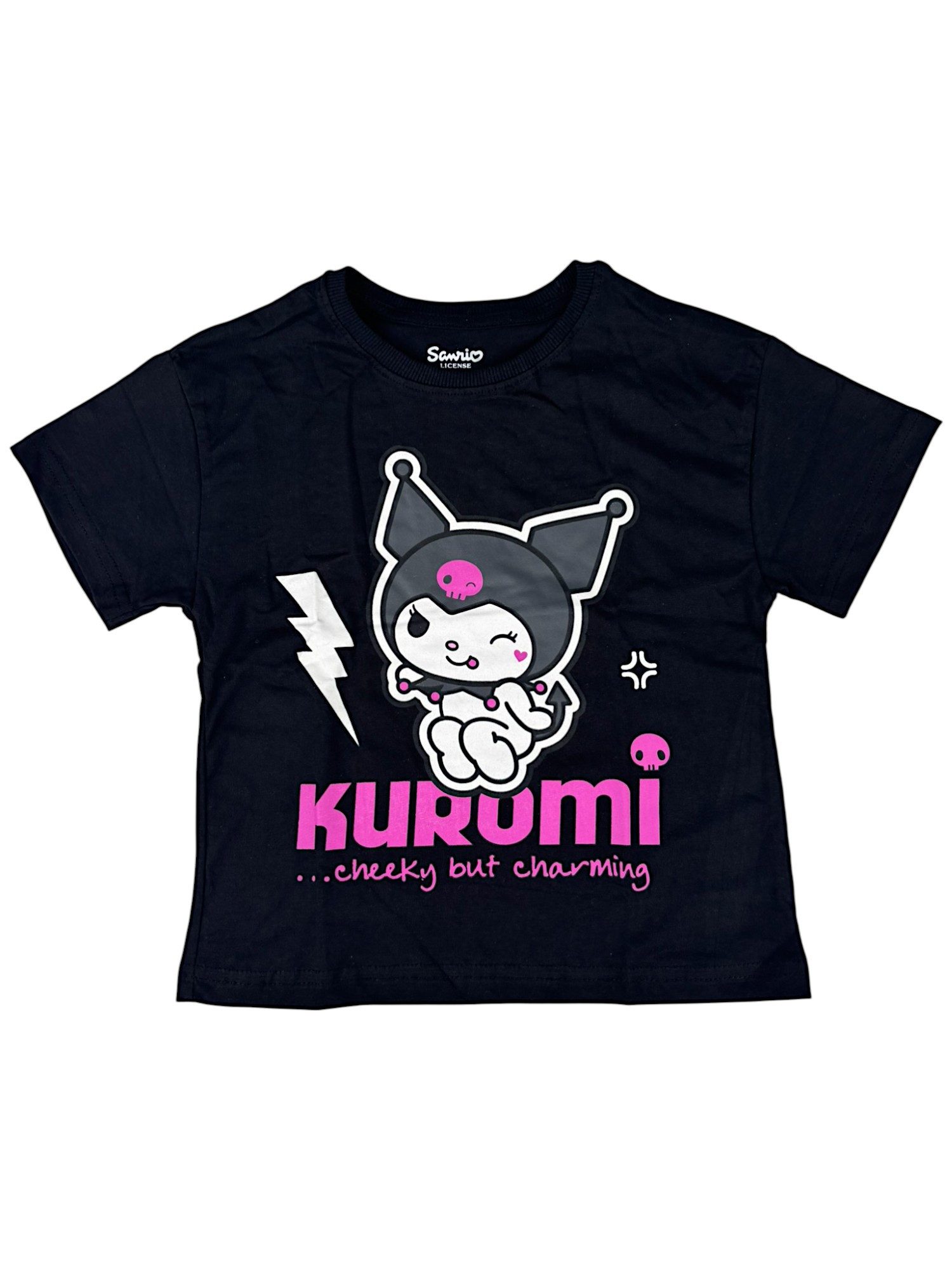 Hello Kitty T-Shirt Kuromi Mädchen Jersey Kurzarmshirt aus Baumwolle Gr. 116 - 158 cm