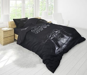 Bettwäsche JACK Renforcé Bettwäsche AC/DC 2 tlg 135x200cm Schwarz Wendebettwäsche, JACK, Renforcé, 2 teilig, 135x200cm, Lizensierte ACDC Wendebettwäsche, Reißverschluss