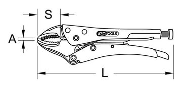 KS Tools Gripzange, Großmaul mit Easy-Release, 65 mm, L=230mm