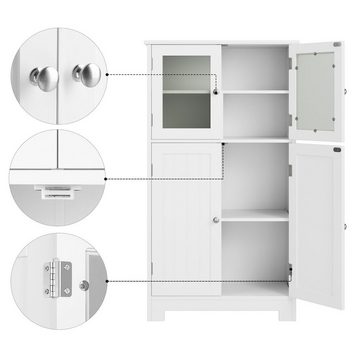 HOMECHO Mehrzweckschrank Badezimmerschrank mit Türen und Ablagen Hochschrank