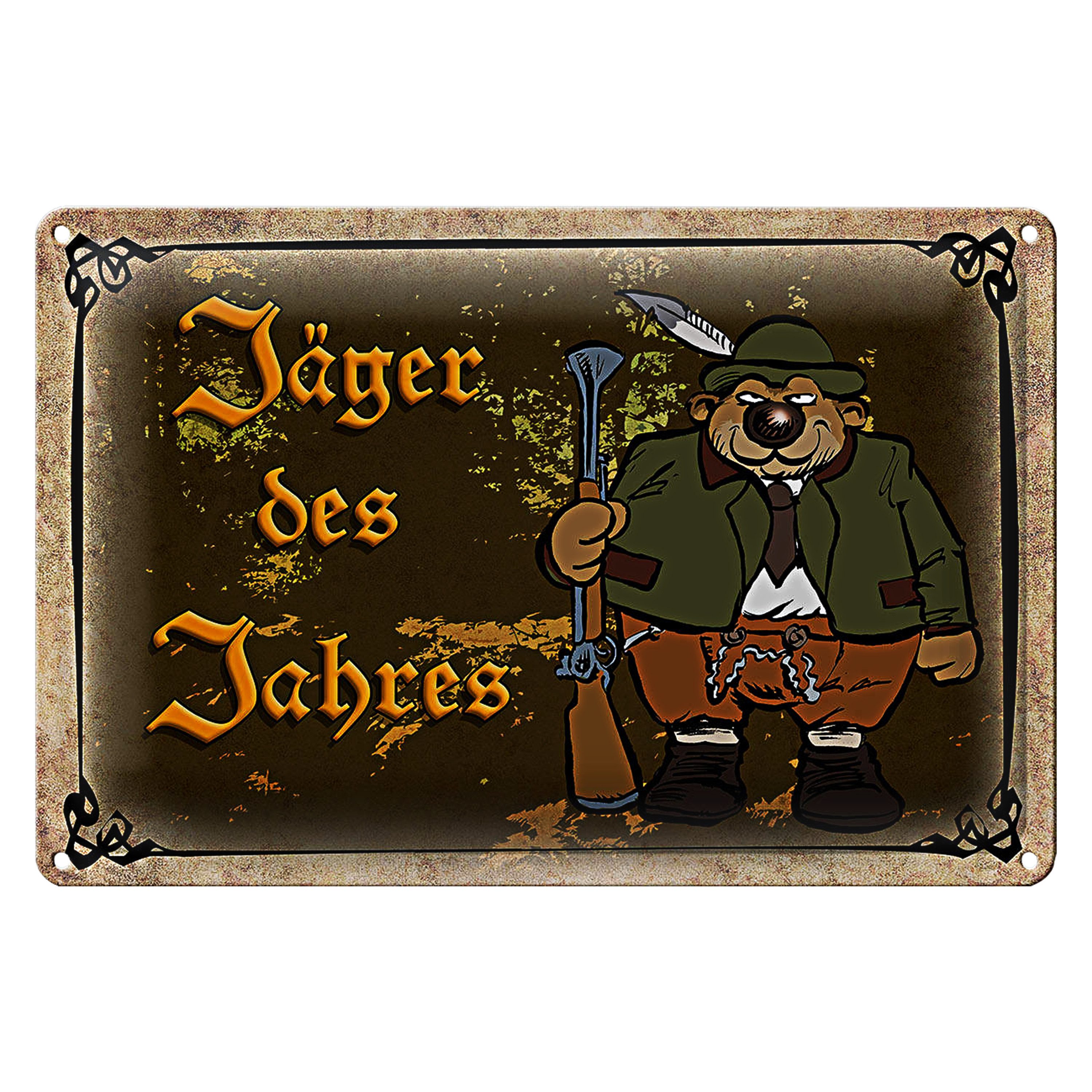Roomando Metallschild Blechschild Jagd 30x20cm Jäger des Jahres Abenteuer